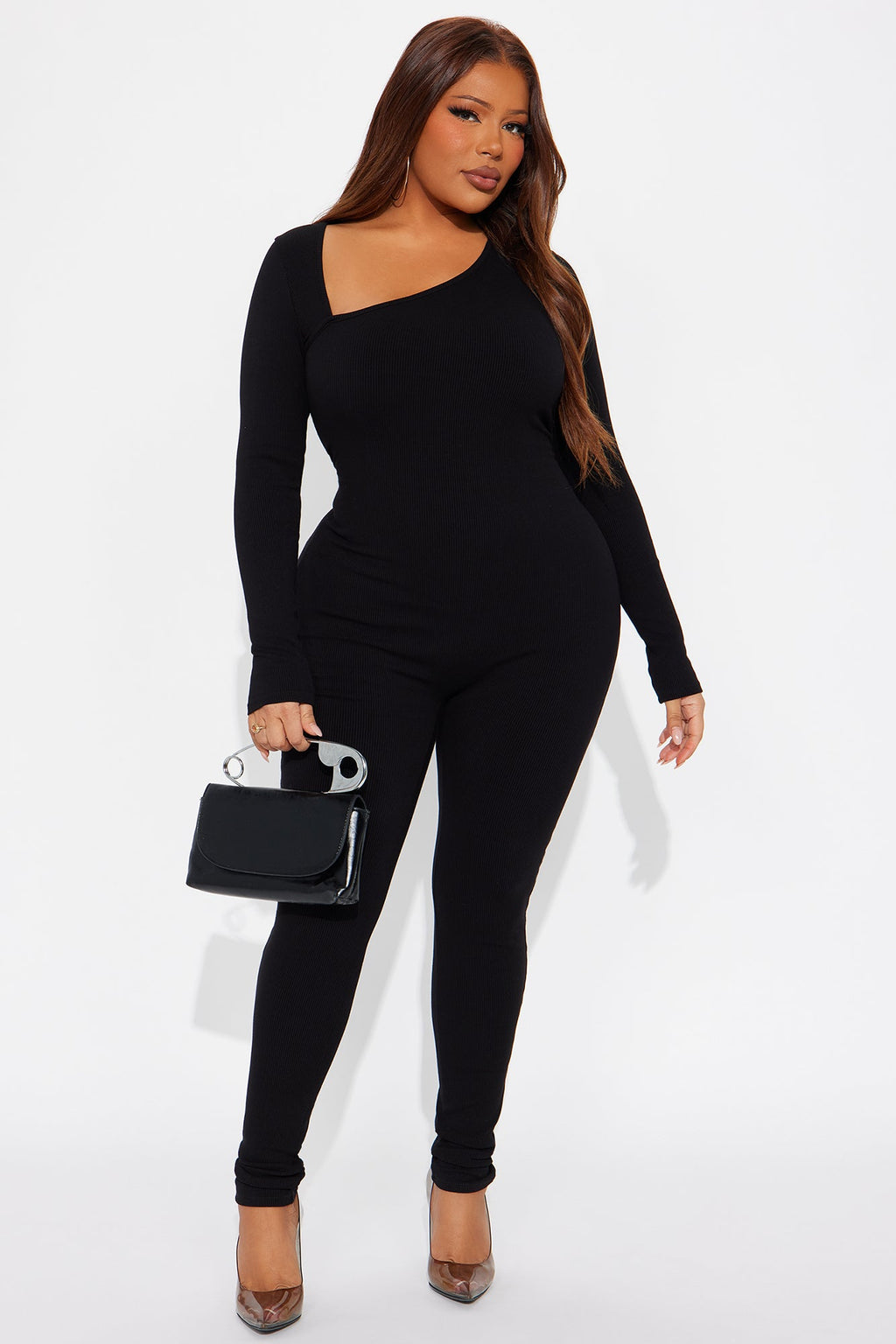 Final Edit Snatched Long Sleeve Jumpsuit - Black
