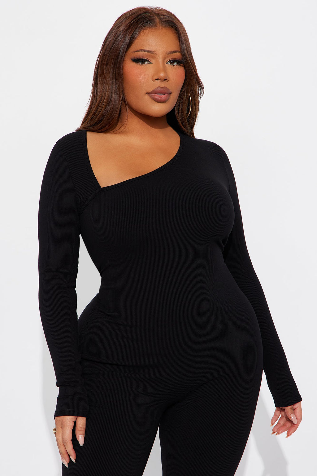Final Edit Snatched Long Sleeve Jumpsuit - Black