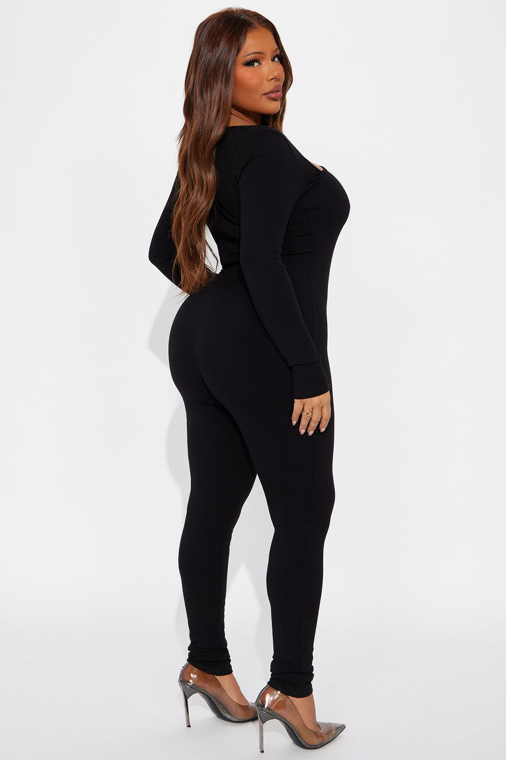 Final Edit Snatched Long Sleeve Jumpsuit - Black