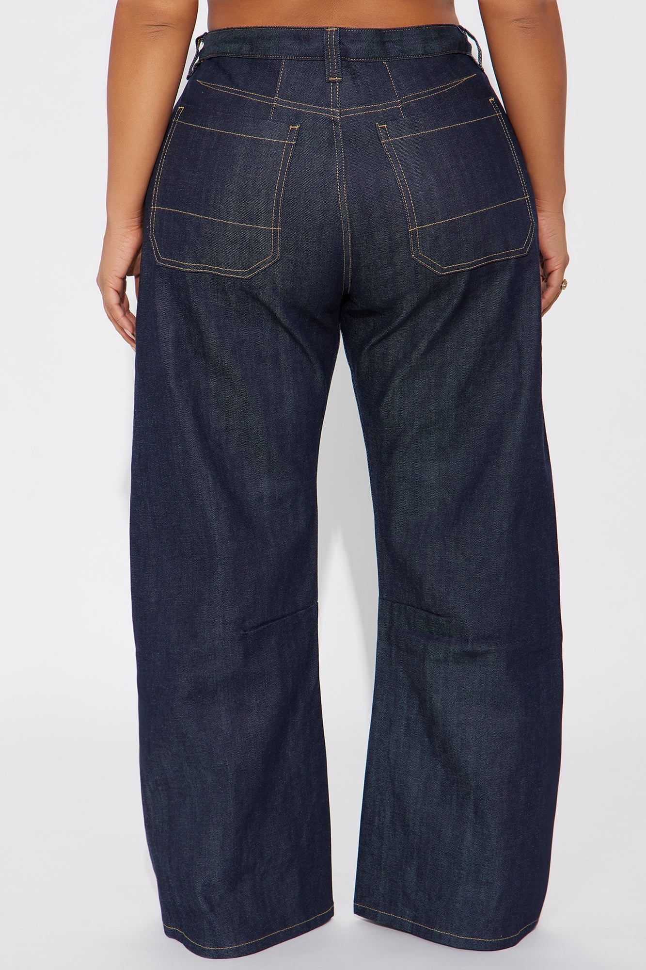 Premium Selvedge Utility Straight Leg Jeans - Dark Denim