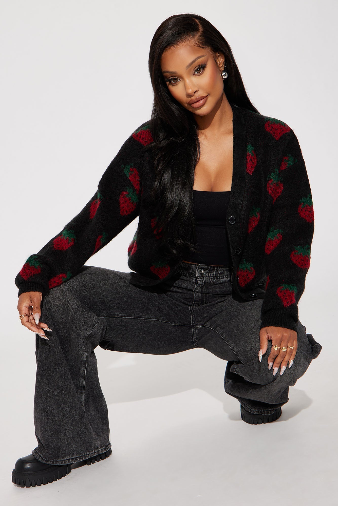 Strawberry Fields Cardigan - Black/combo