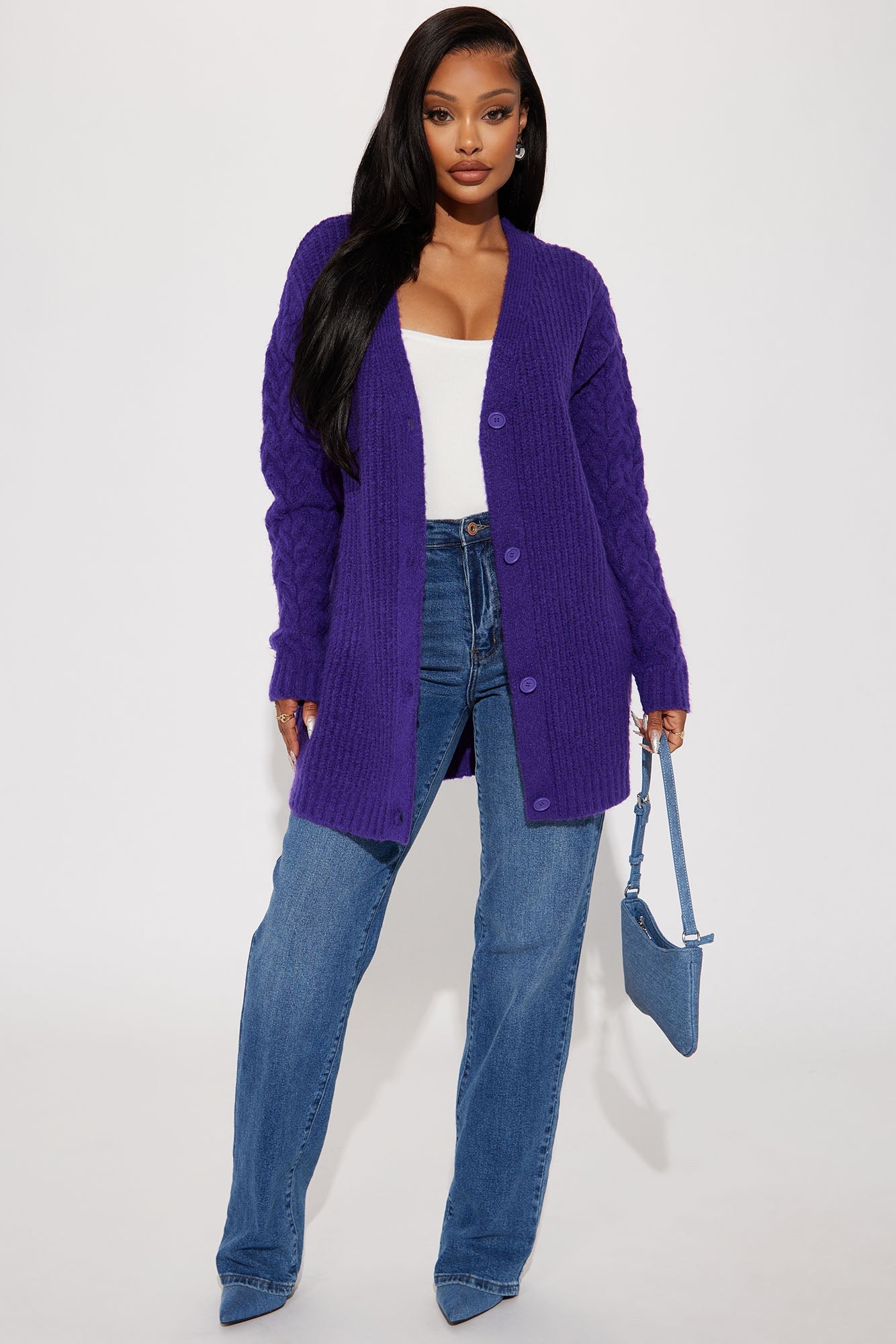 Keoni Cardigan Sweater - Purple