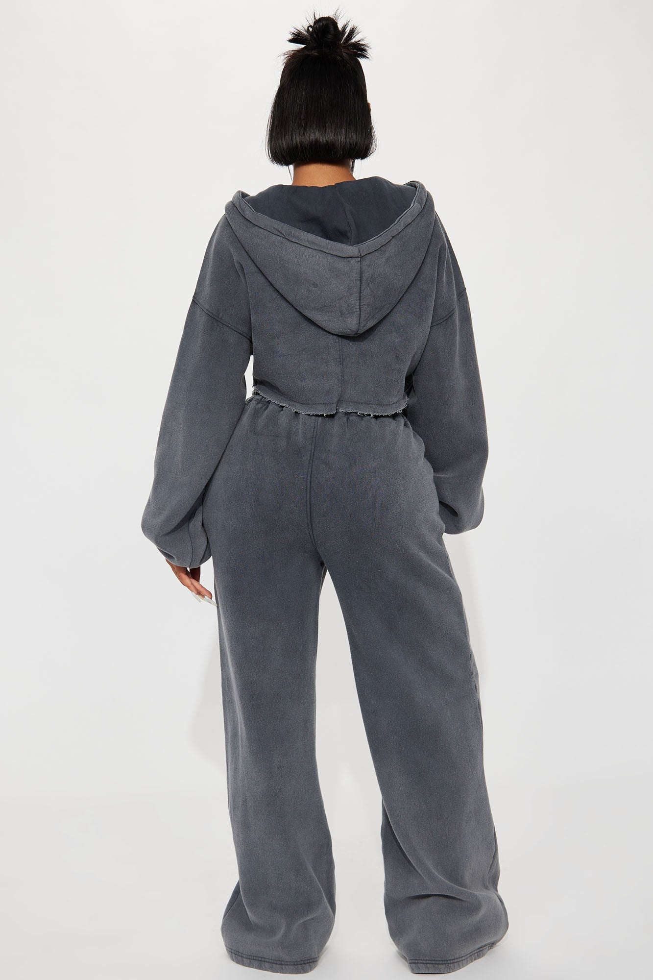 On The Go Fleece Pant Set - Charcoal