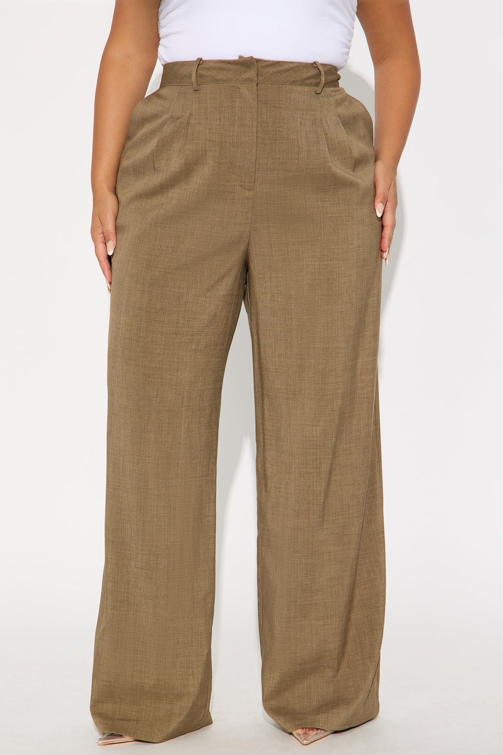 Lena Straight Leg Trouser Pant 33″ - Khaki