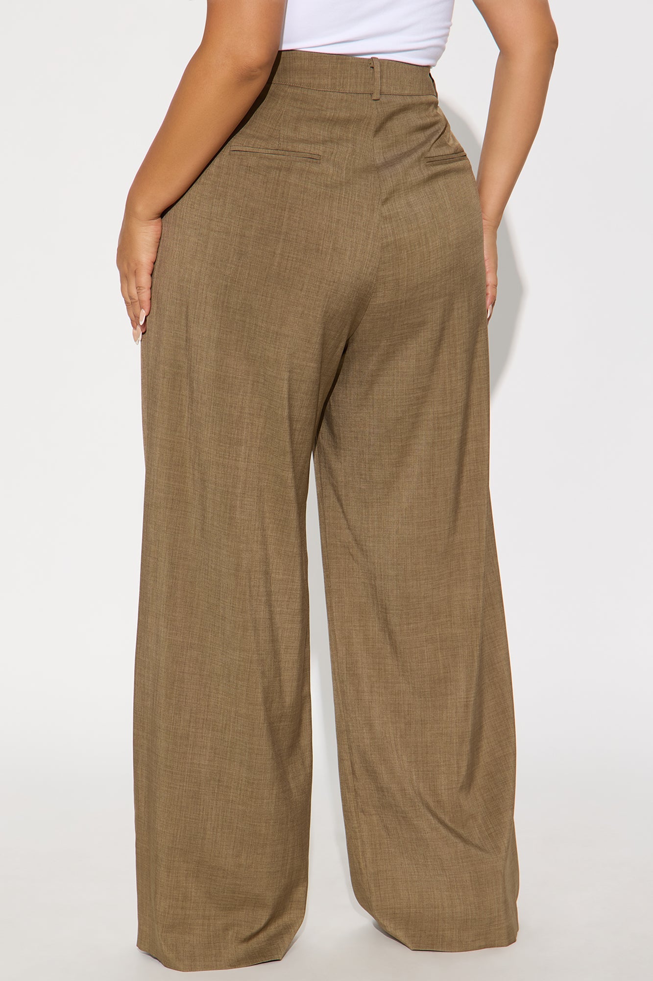 Lena Straight Leg Trouser Pant 33″ - Khaki