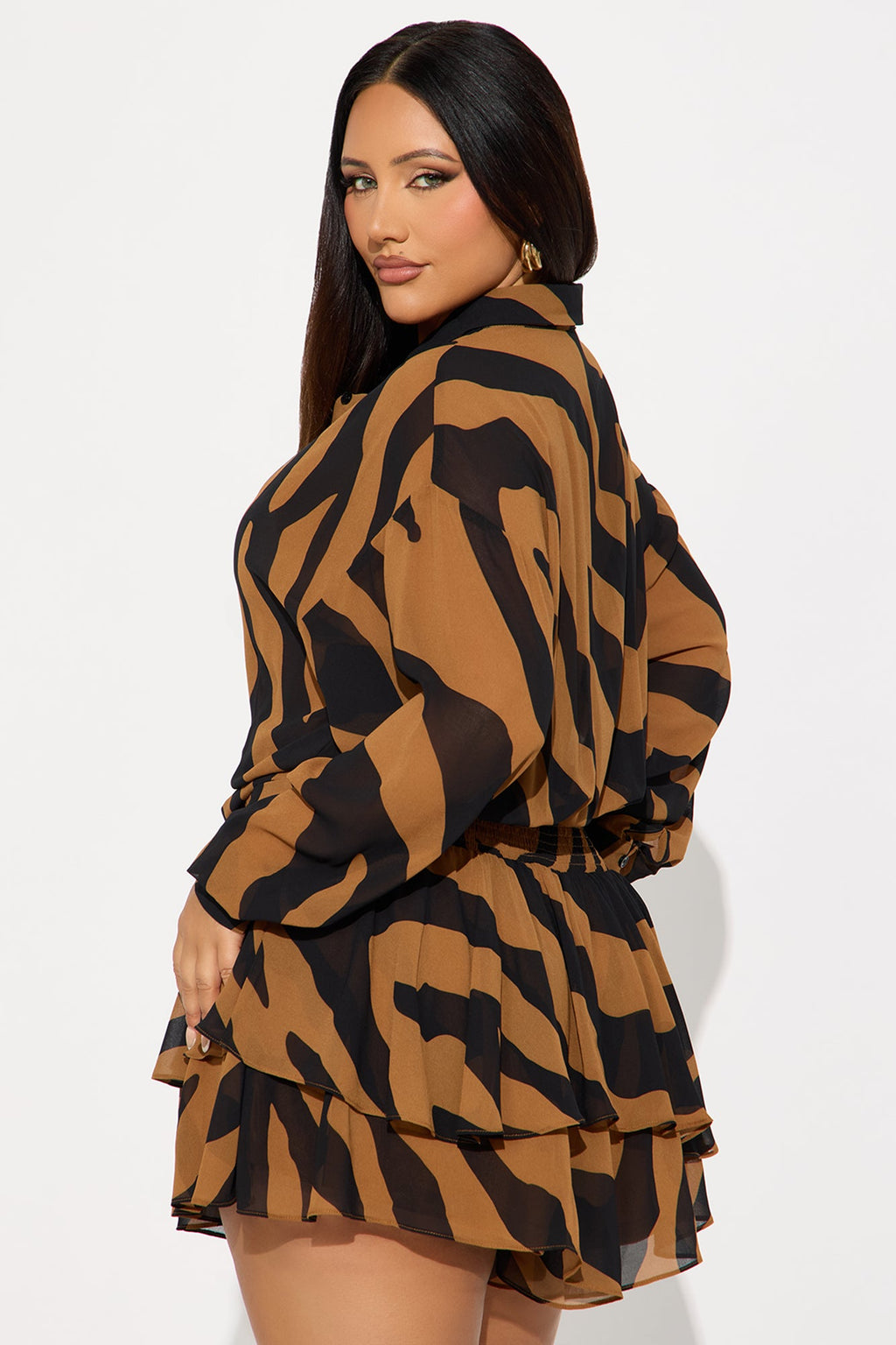 Zebra Zen Romper - Brown/combo