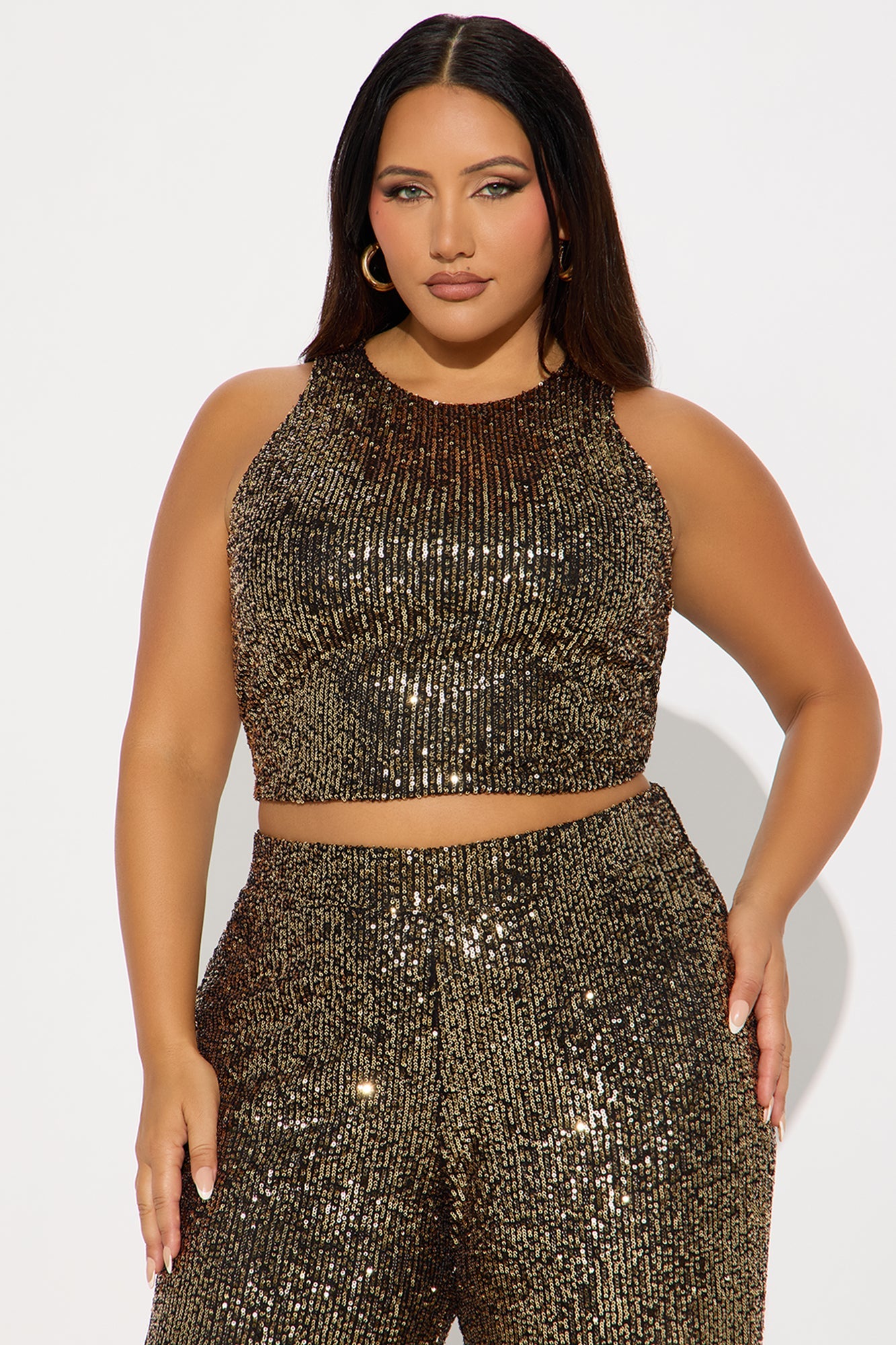 Strike Gold Sequin Pant Set - Gold/combo