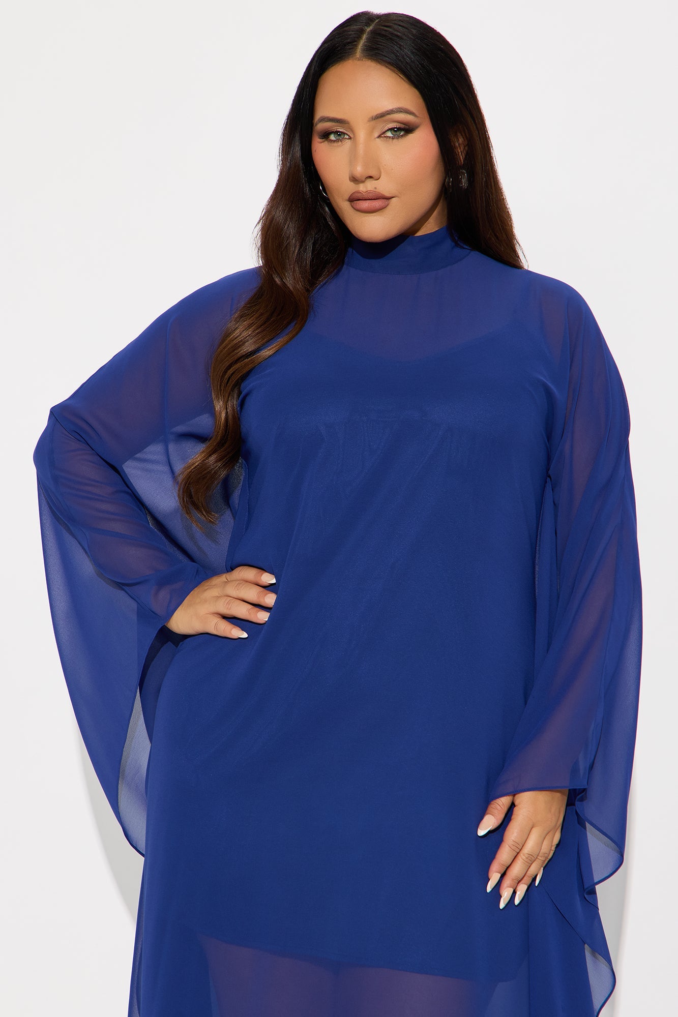 Flying High Chiffon Maxi Dress - Navy