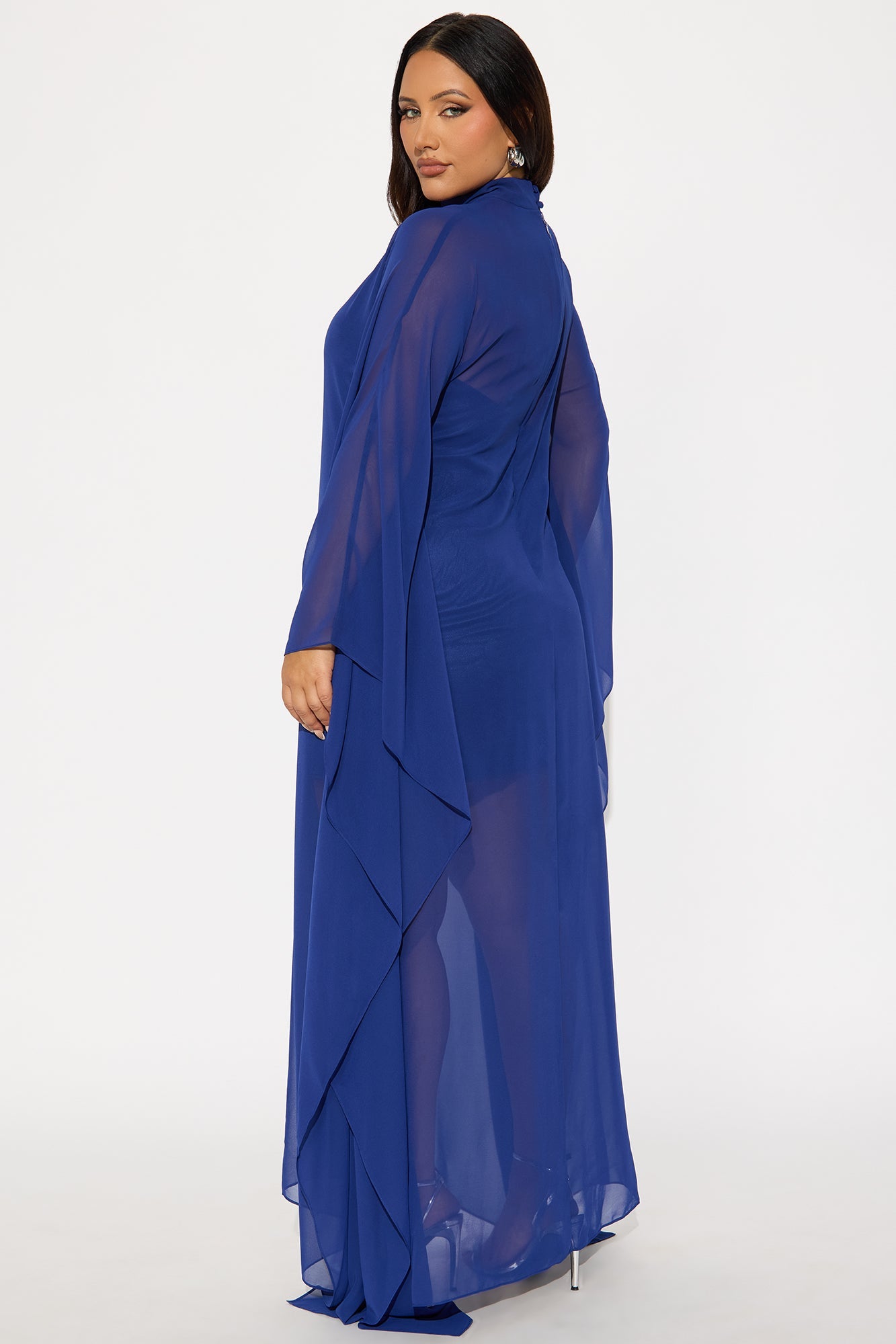Flying High Chiffon Maxi Dress - Navy