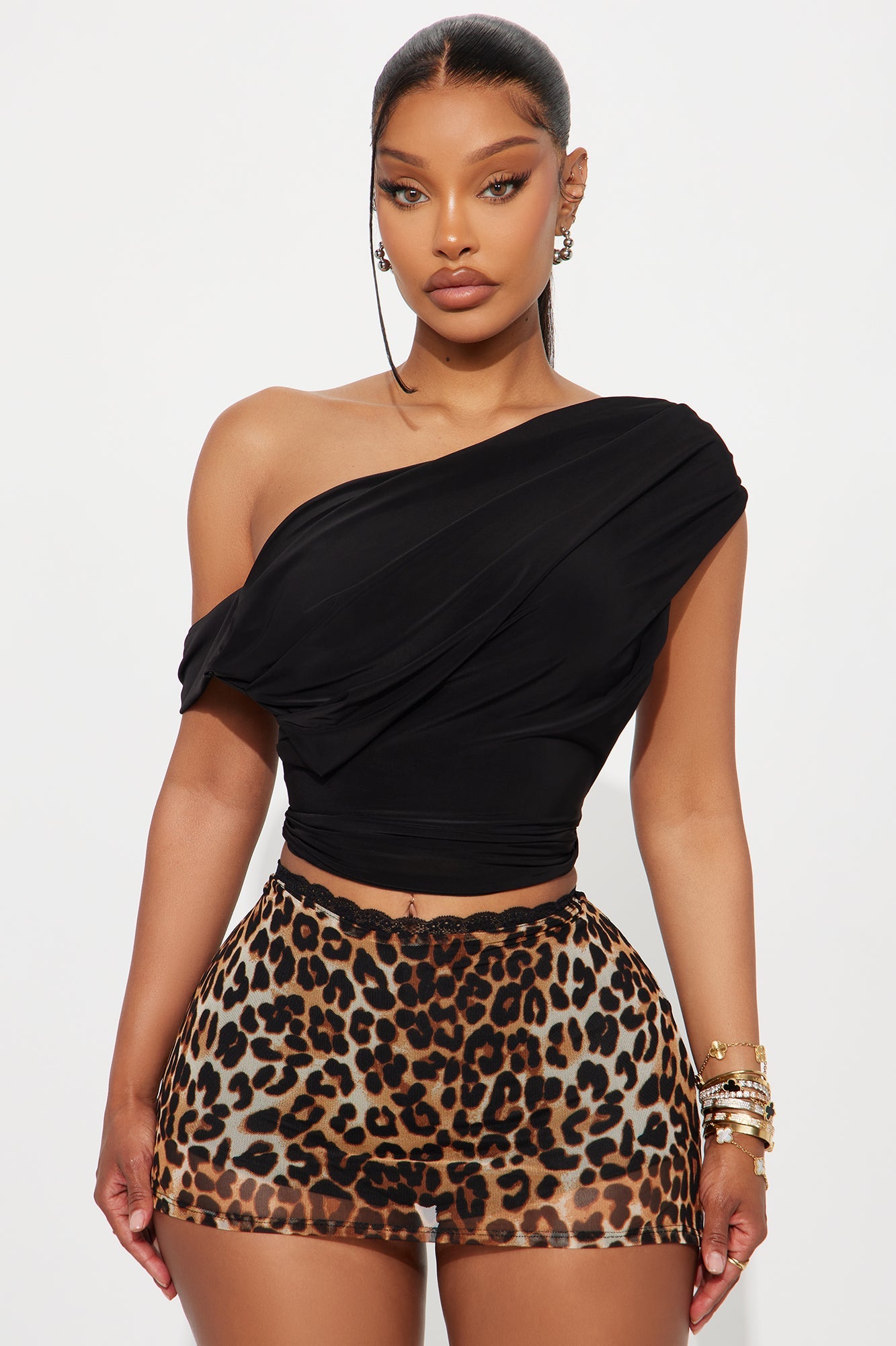 Ginevra Draped X Back Top - Black