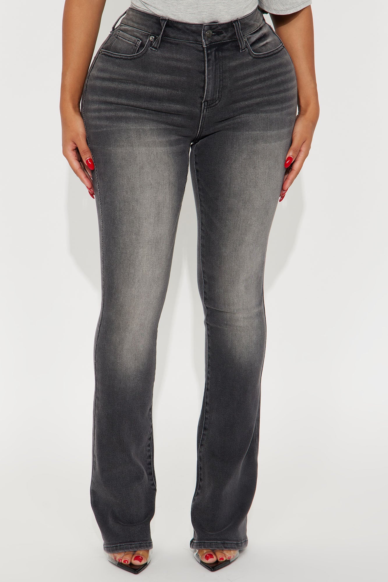 She's An Icon High Waist Bootcut Jean - Grey