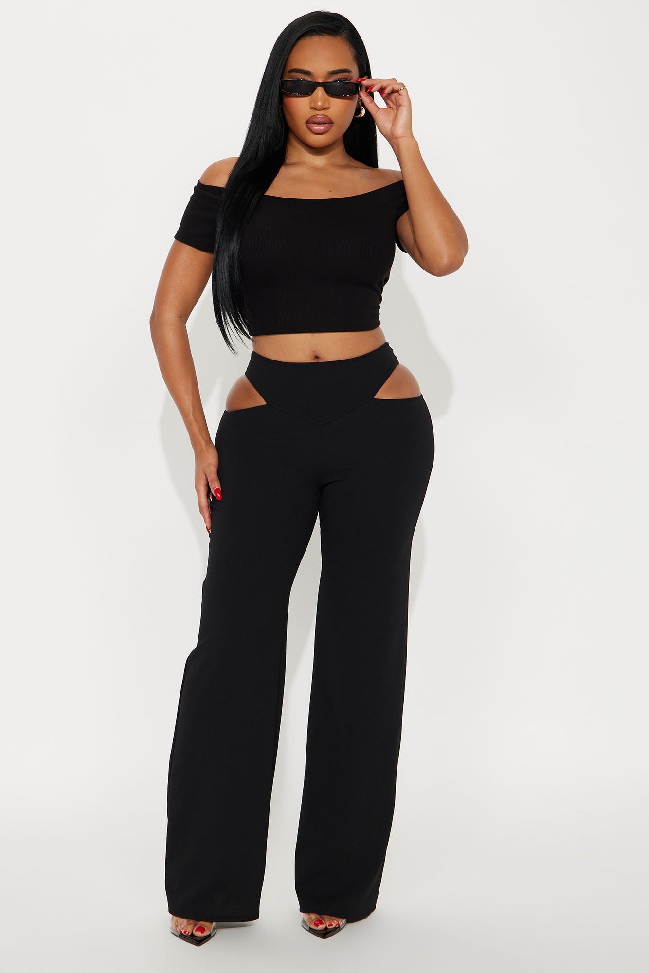 Take The Risk Wide Leg Pant 32″ - Black