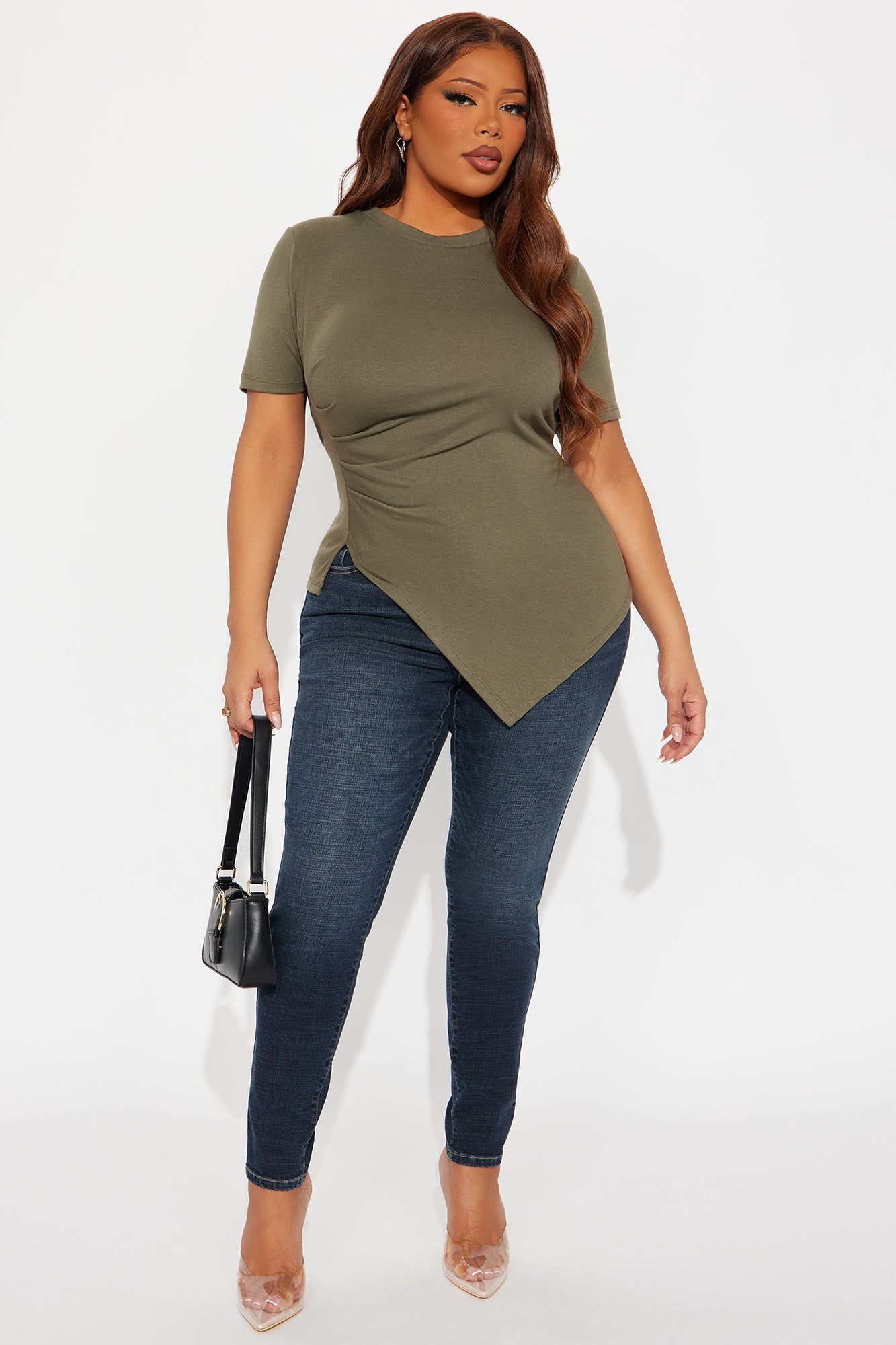 Take Control Asymmetrical Top - Olive