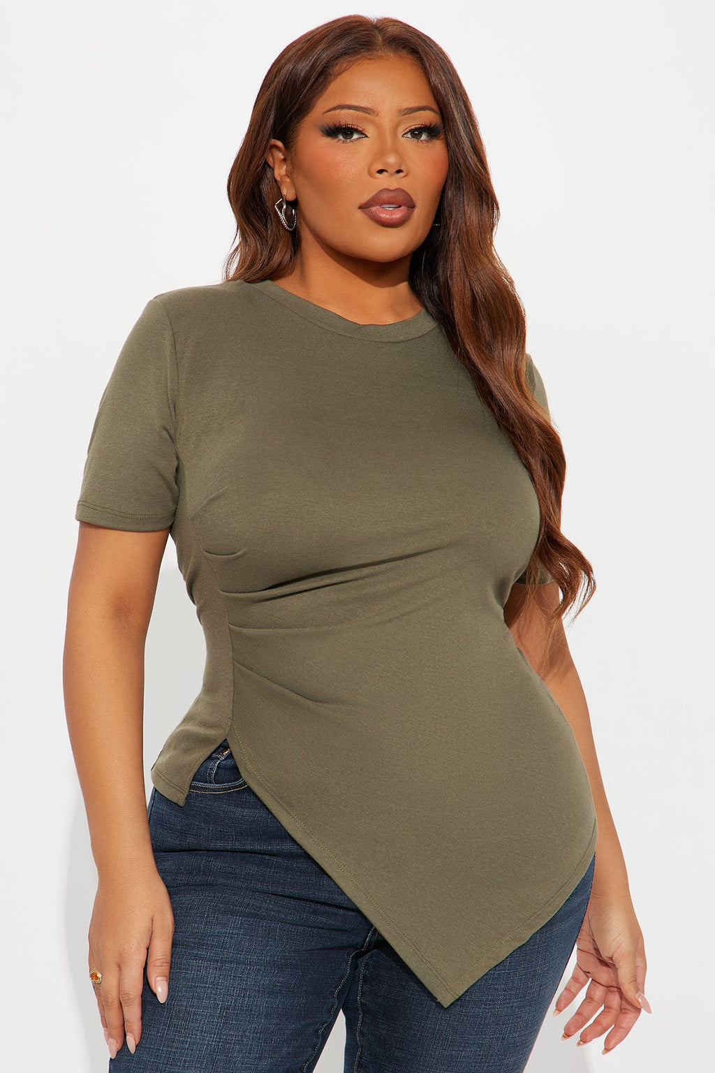 Take Control Asymmetrical Top - Olive