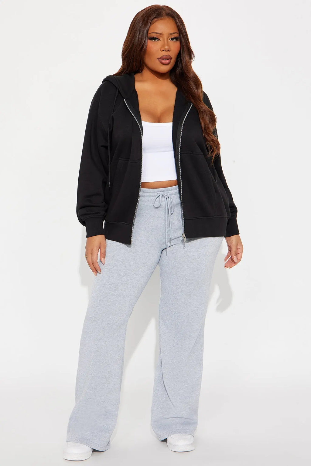 Stole My Ex Boyfriend's Oversized Zip Up Hoodie - Black 