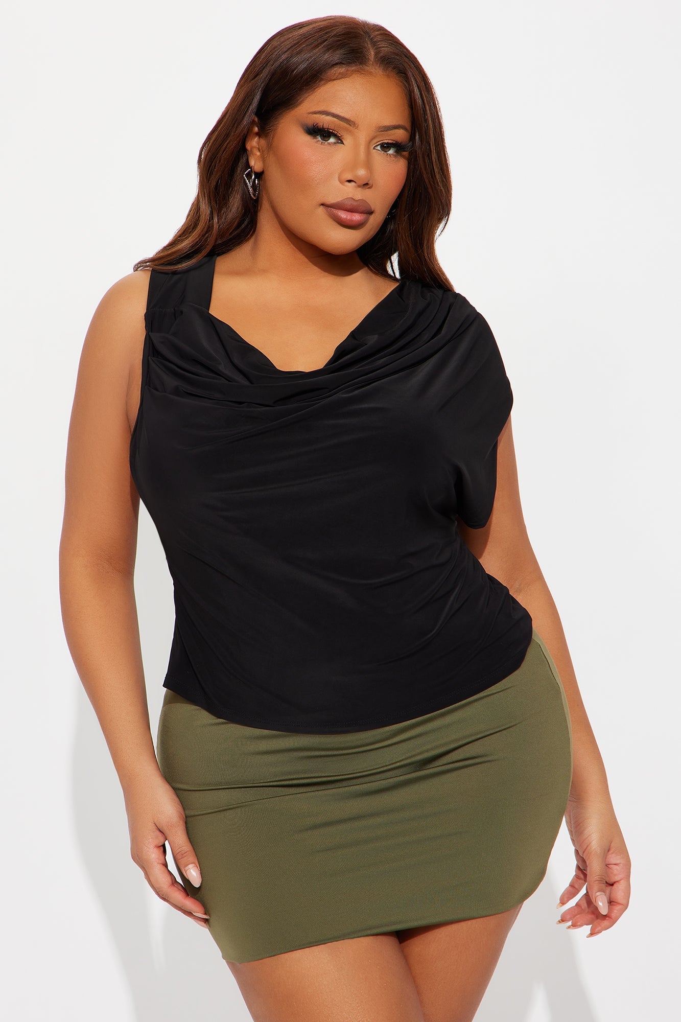 Ginevra Draped X Back Top - Black