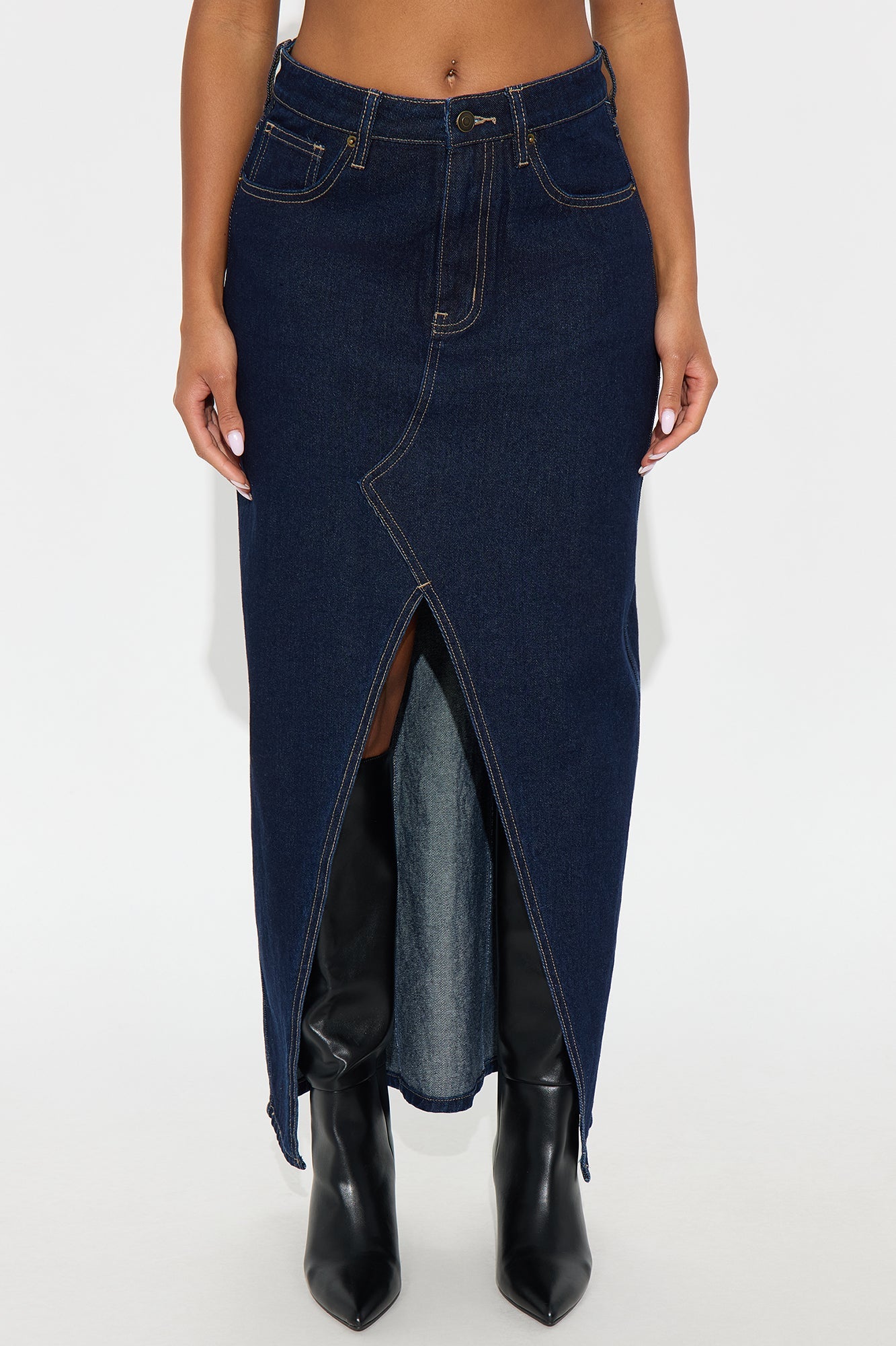 Lone Pine Denim Maxi Skirt - Rinse Blue Wash