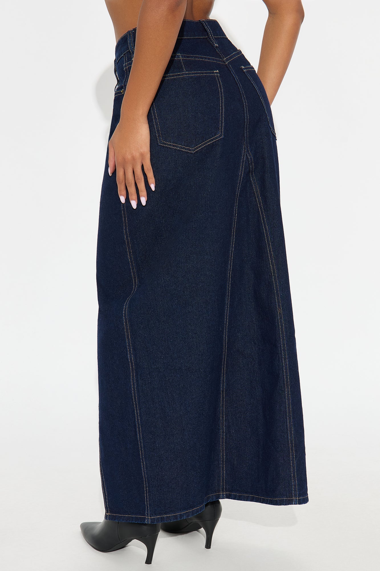 Lone Pine Denim Maxi Skirt - Rinse Blue Wash