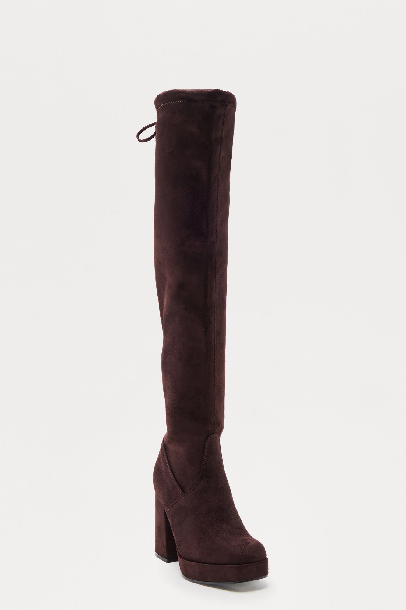 Jean Platform Thigh High Boots - Brown