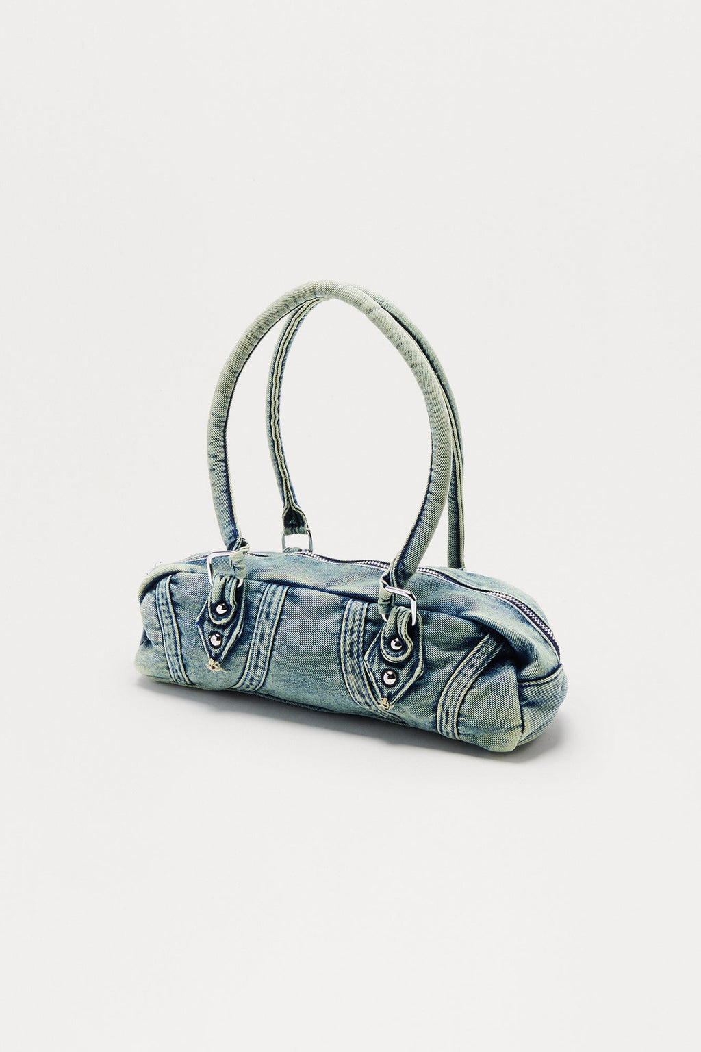 Sidewalk Strut Denim Shoulder Handbag - Denim