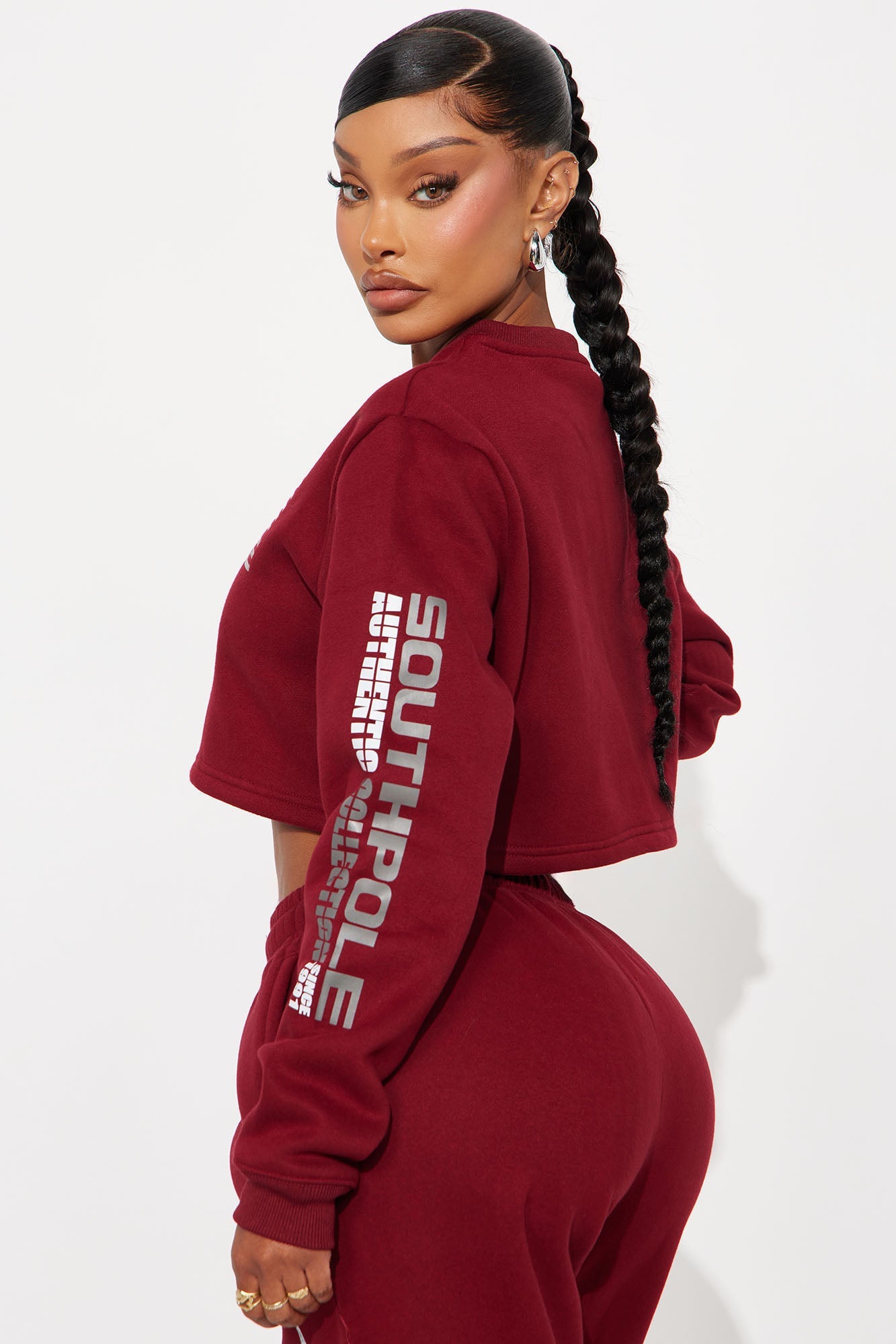 Southpole Signature Cropped Sweatshirt - Red
