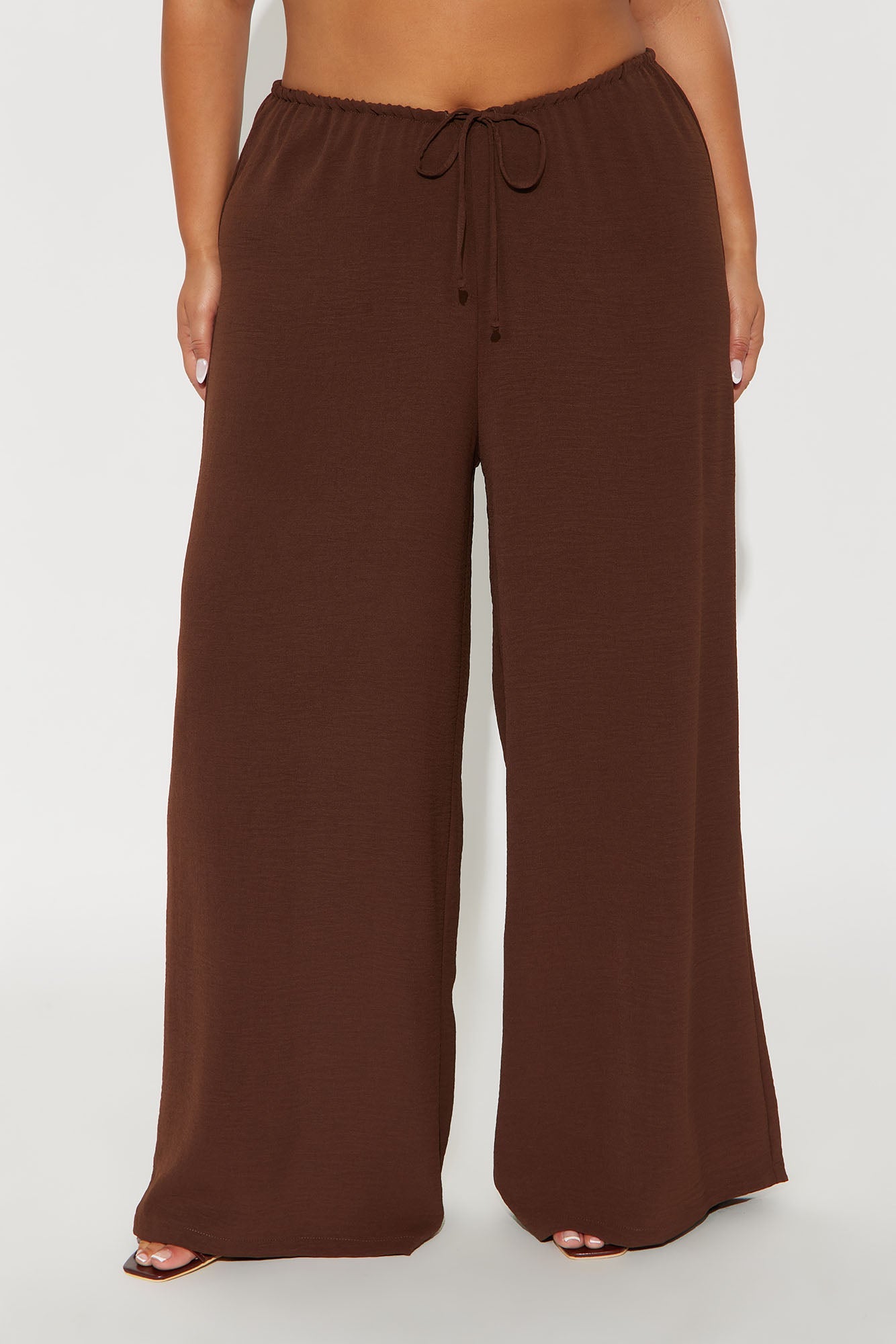 Running Errands Wide Leg Pant 32″ - Brown