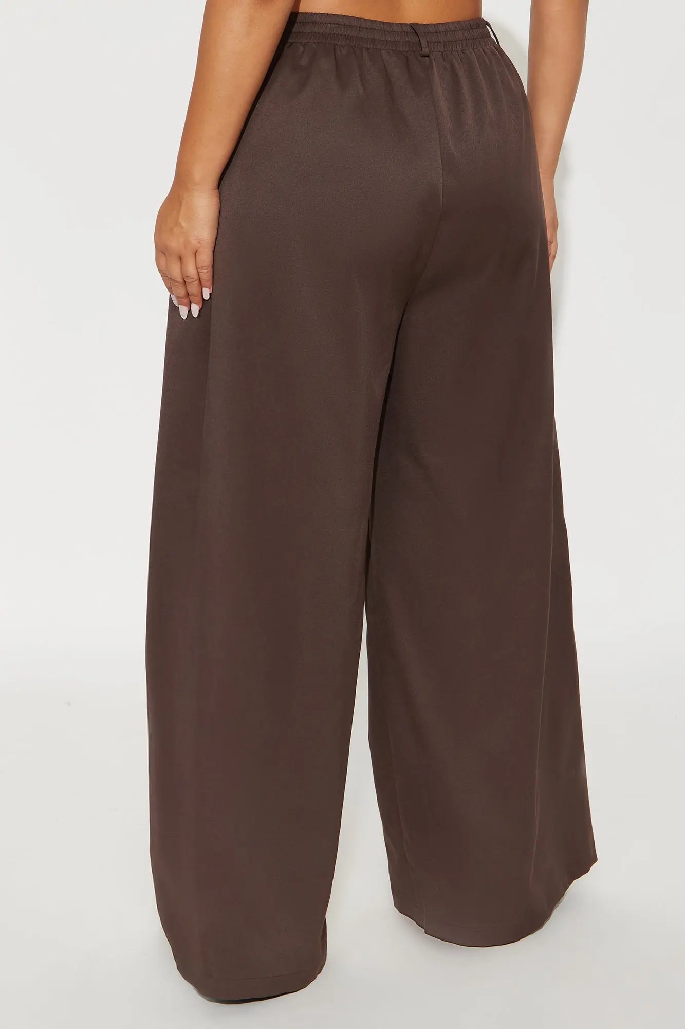 Denise Wide Leg Pant 33″ - Brown 