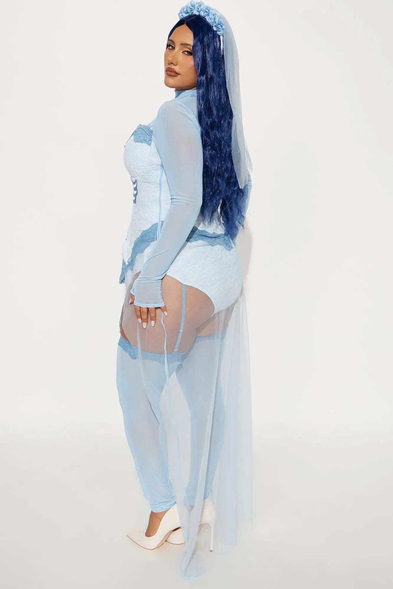 Feeling Blue Corpse Bride 7 Piece Costume Set - Blue 