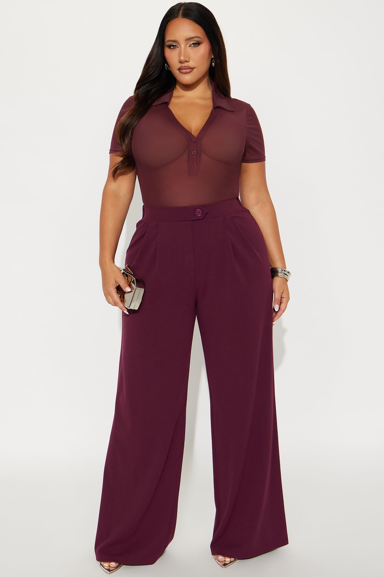 What Matters Most Wide Leg Trouser - Burgundy
