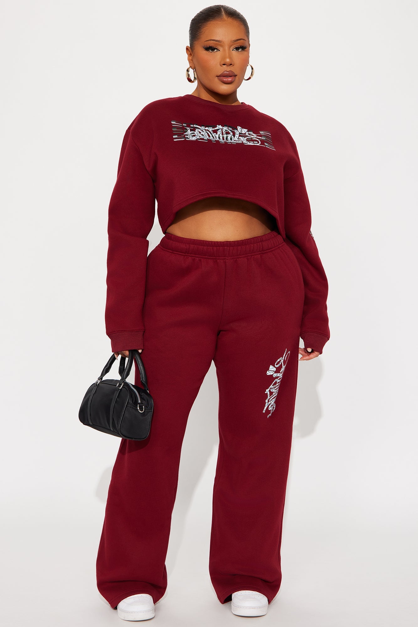 Southpole Signature Cropped Sweatshirt - Red