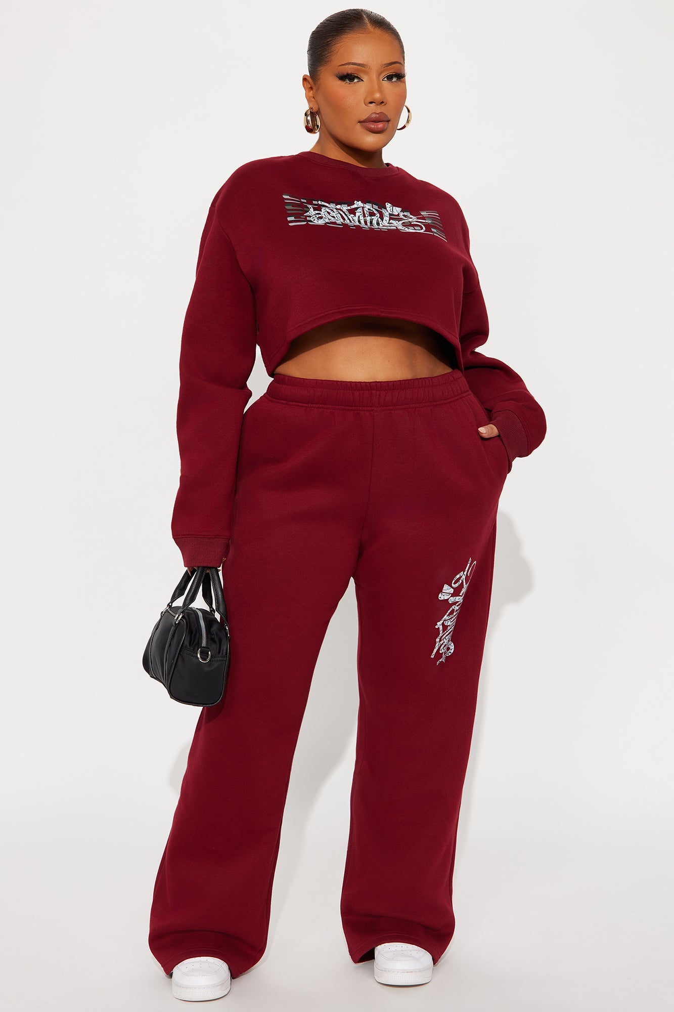 Southpole Signature Wide Leg Pant - Red