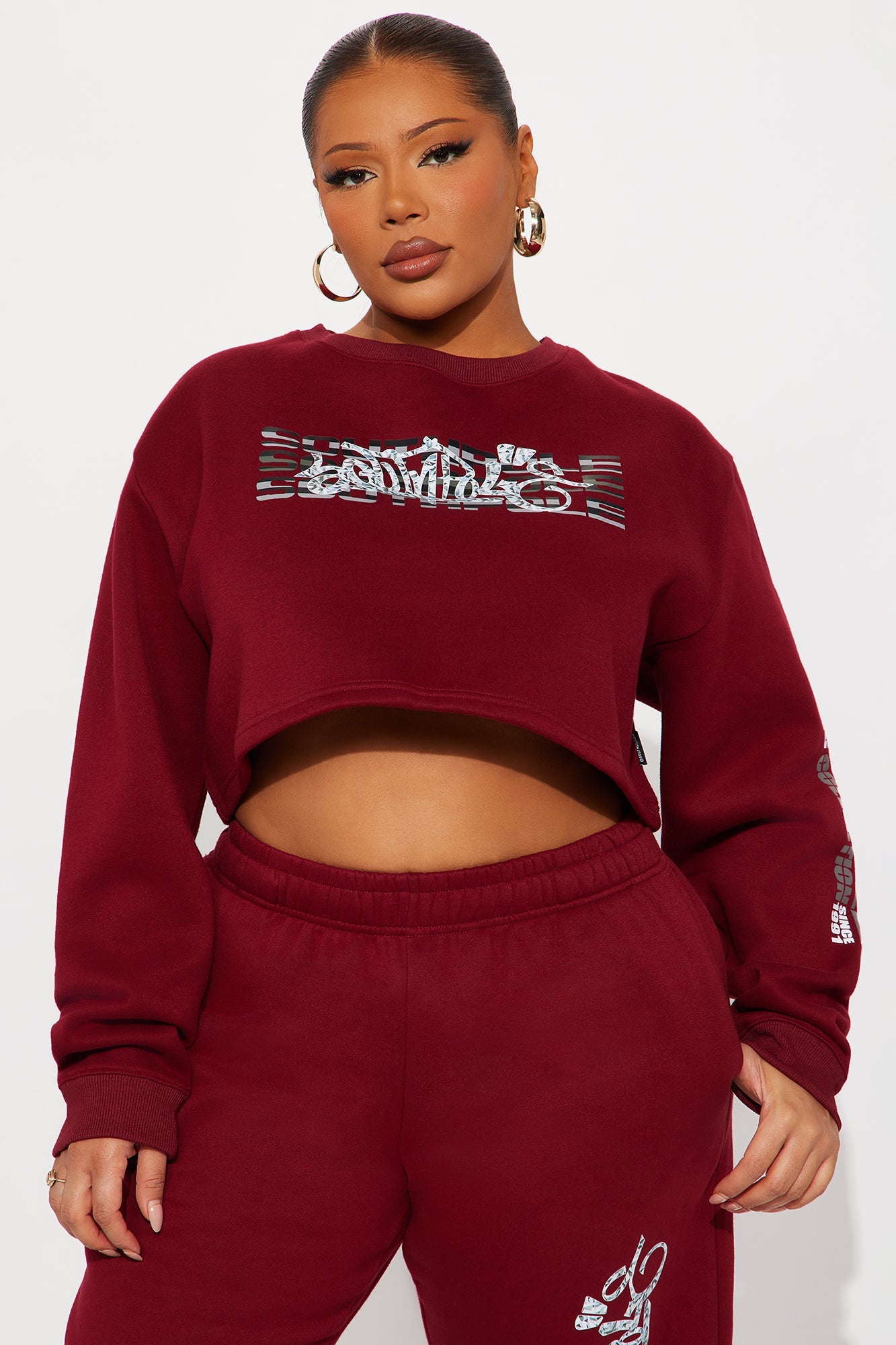 Southpole Signature Cropped Sweatshirt - Red