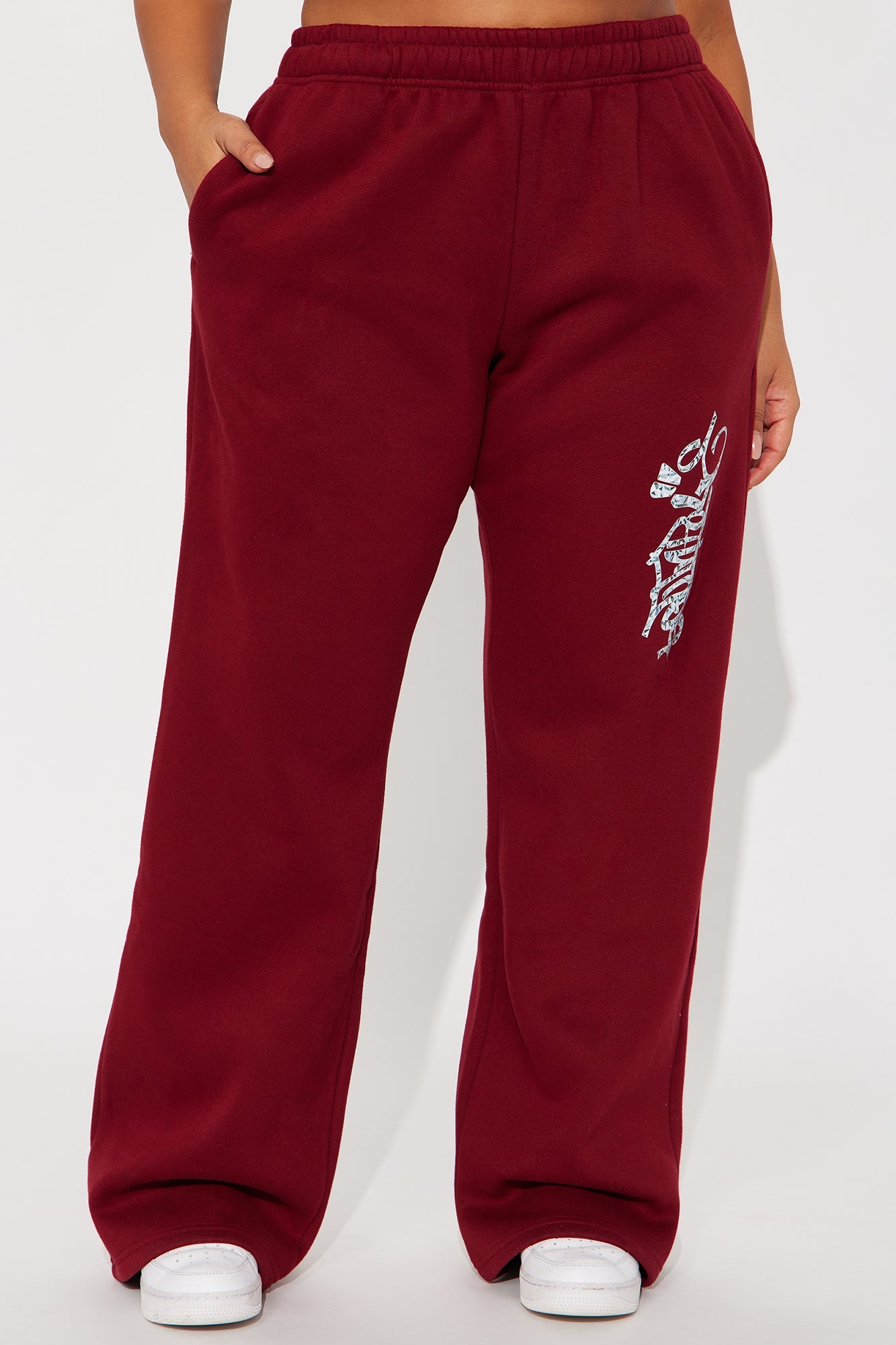 Southpole Signature Wide Leg Pant - Red