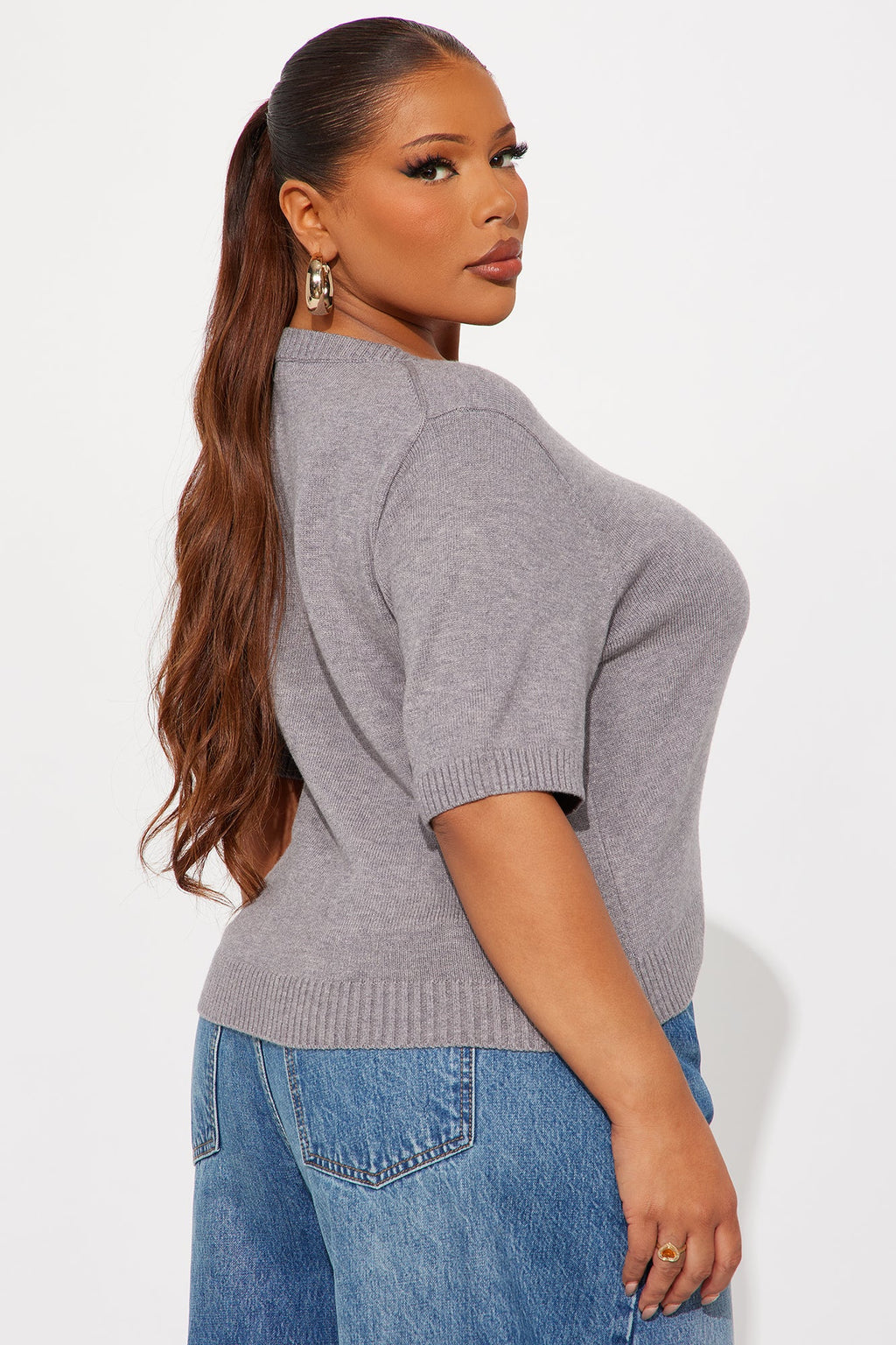 Too Cute Short Sleeve Cardigan - Grey