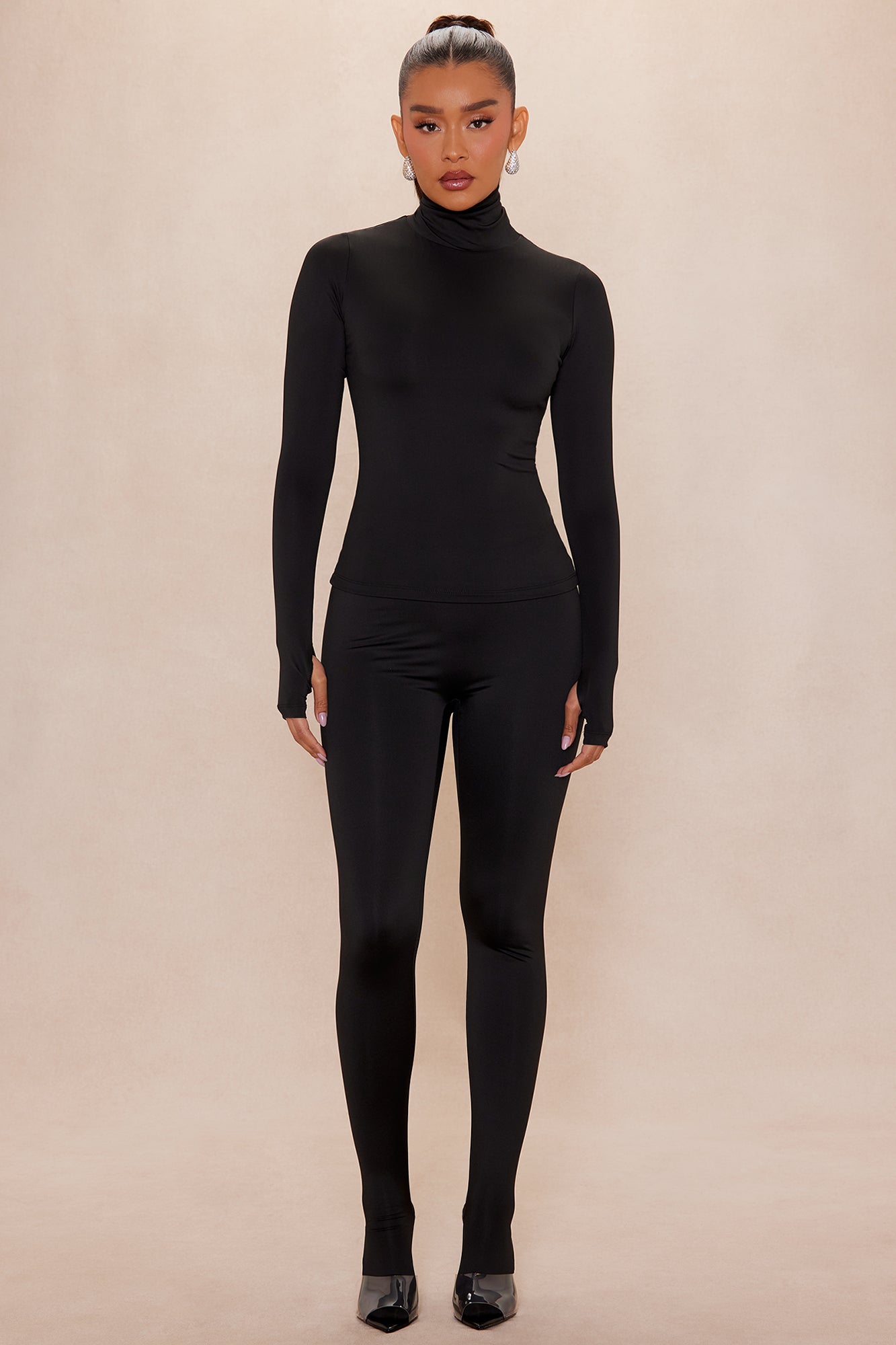 Kyra Double Layered Leggings - Black