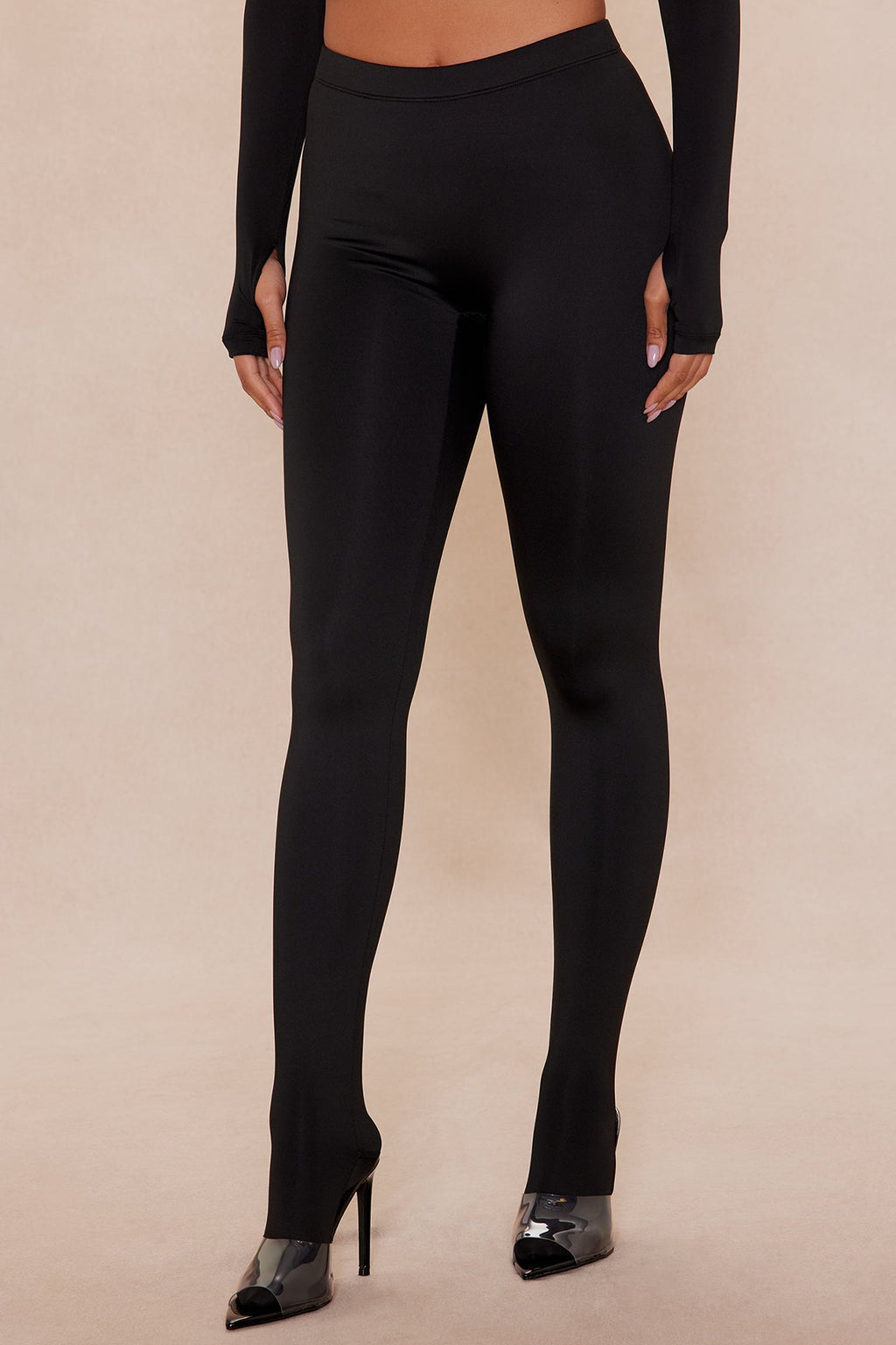 Kyra Double Layered Leggings - Black