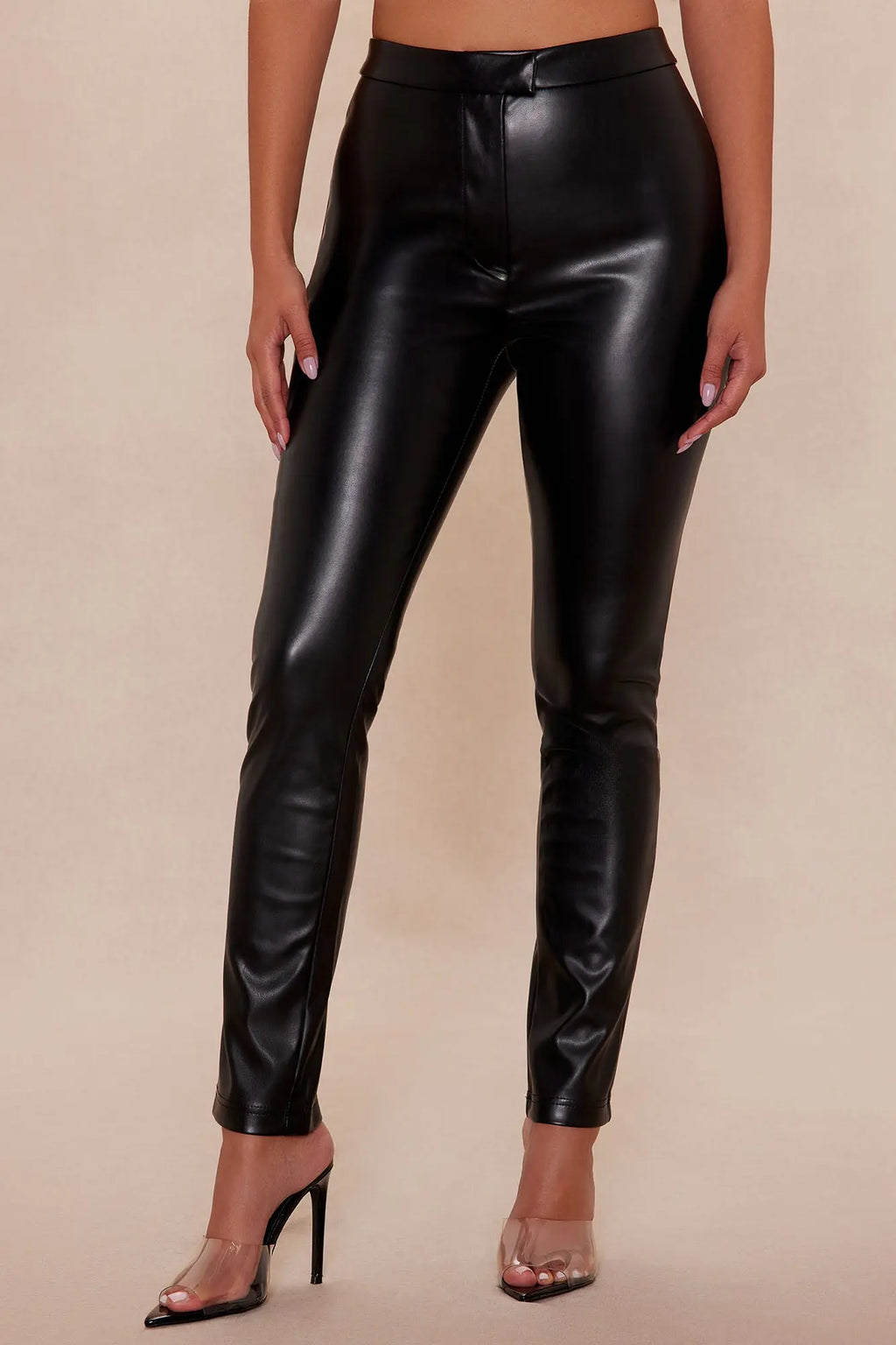 Kendra Faux Leather Skinny Pant - Black 