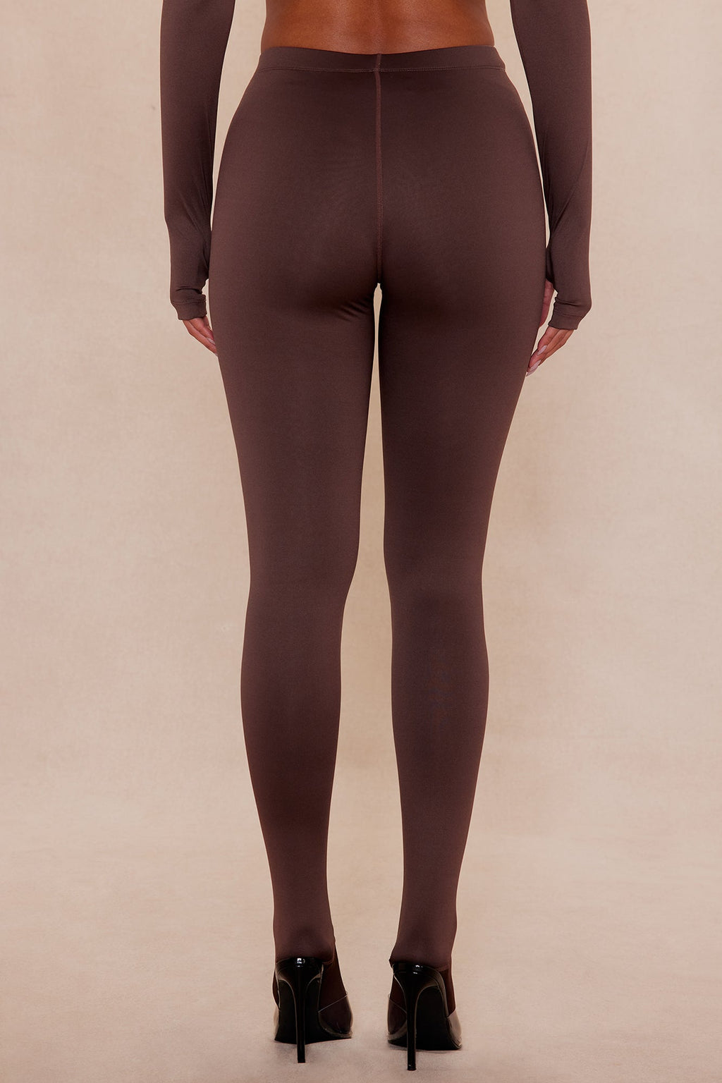 Kyra Double Layered Leggings - Chocolate