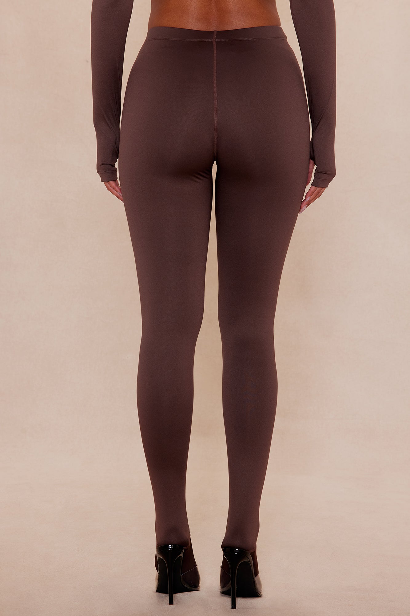 Kyra Double Layered Leggings - Chocolate