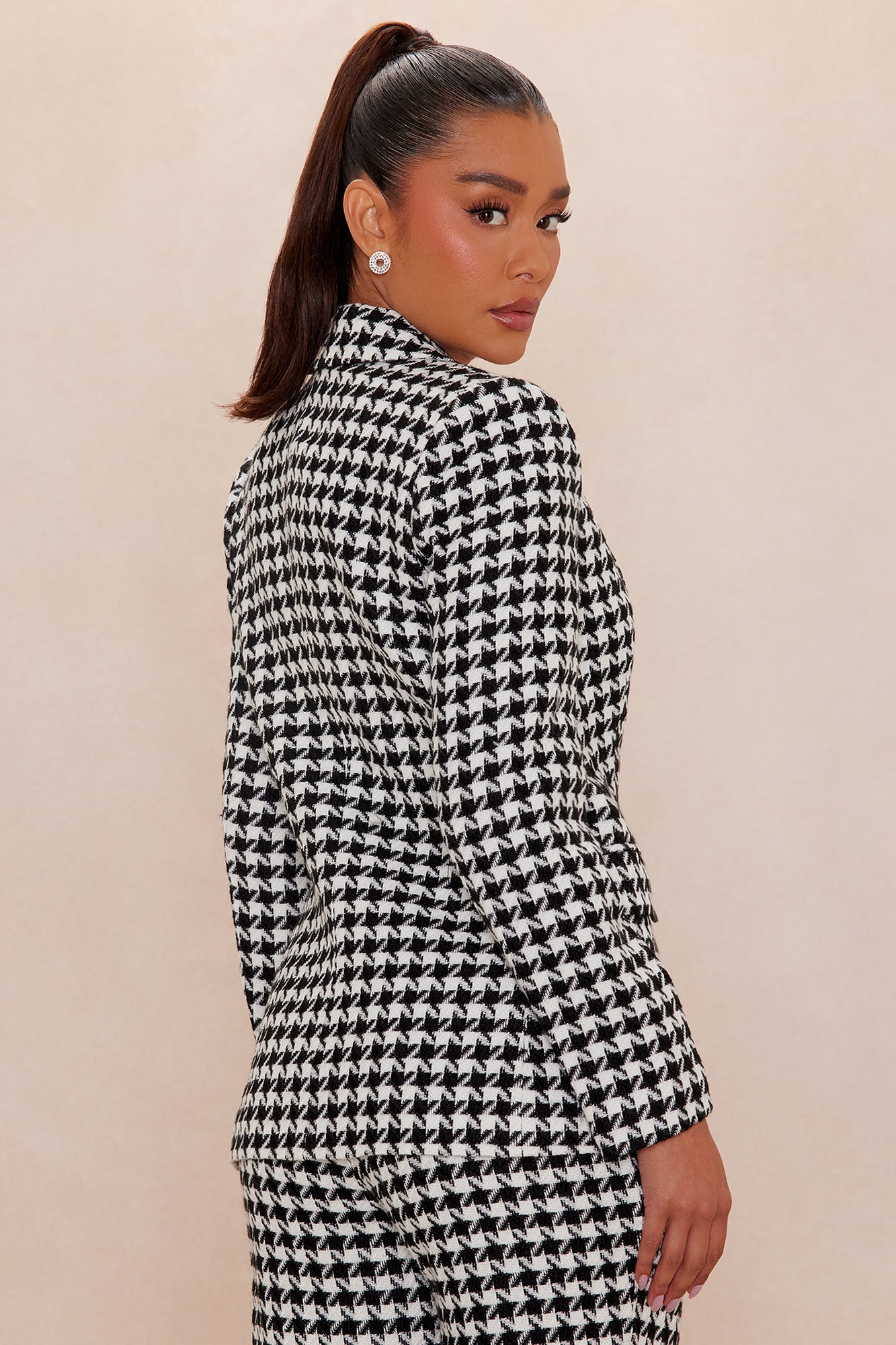 Calista Tweed Blazer - Black/White