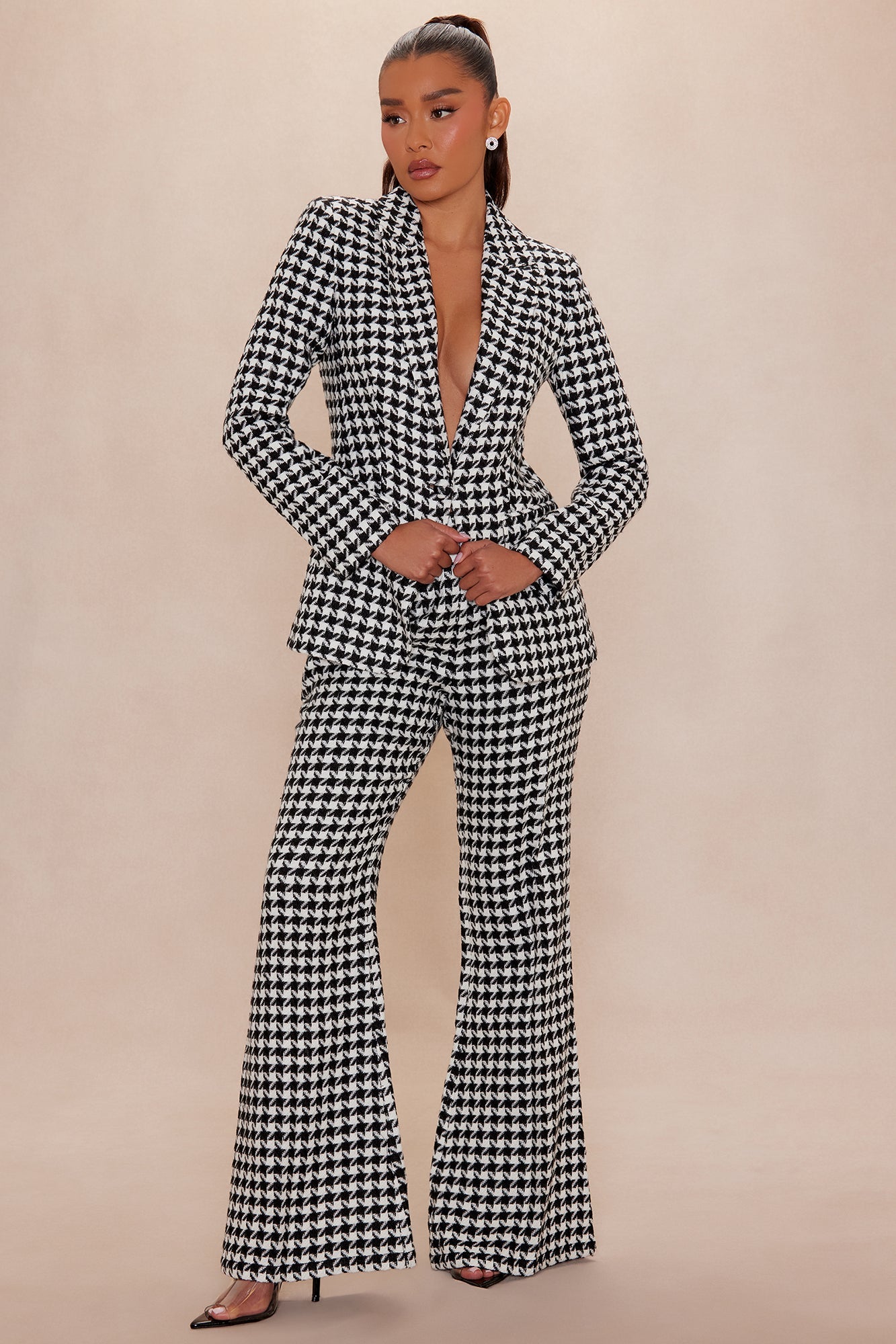 Calista Tweed Pant - Black/White