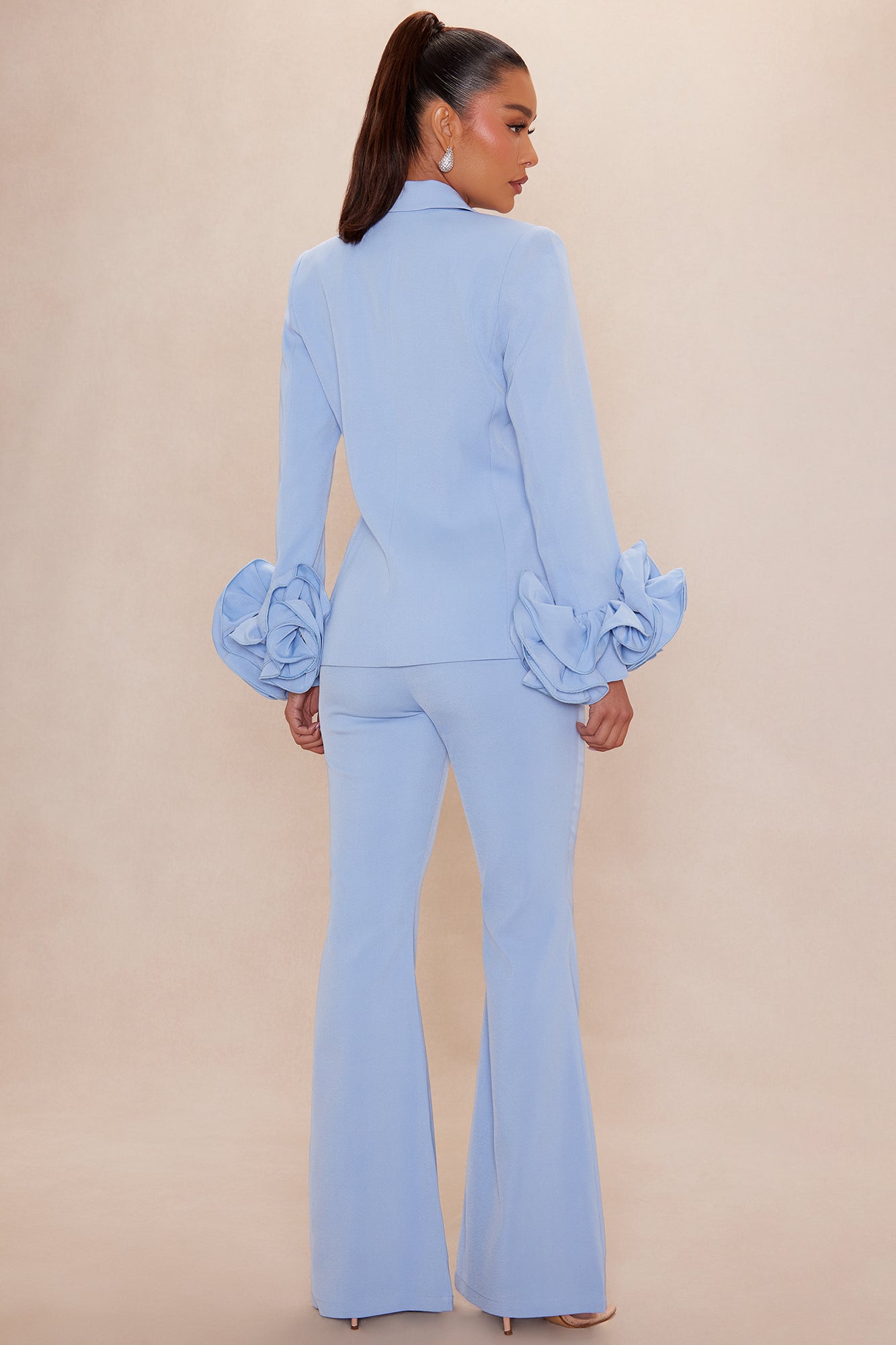 Amora Blazer Suit Set - Dusty Blue