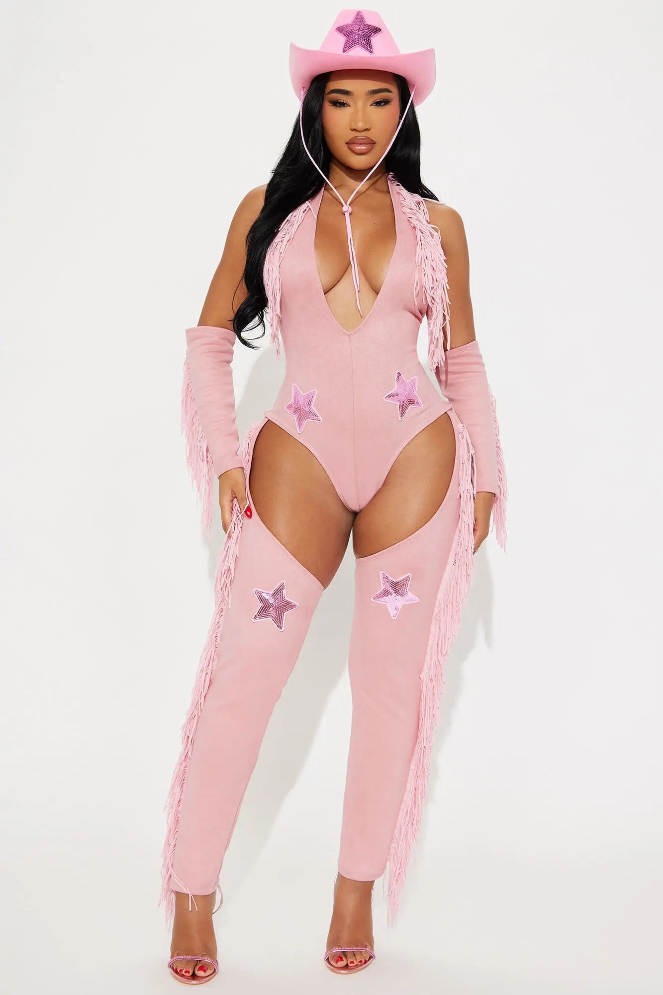 Rosé Cowgirl 3 Piece Costume Set - Pink 