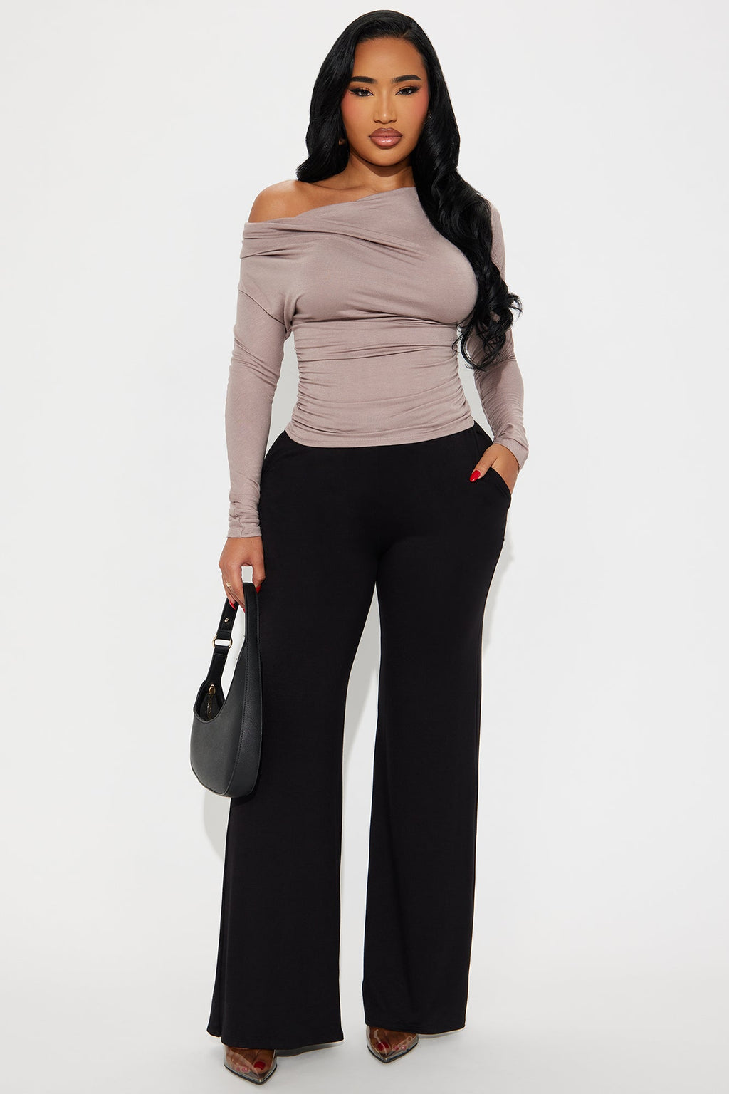 Samaria Easy Jersey Wide Leg Pant 32 - Black