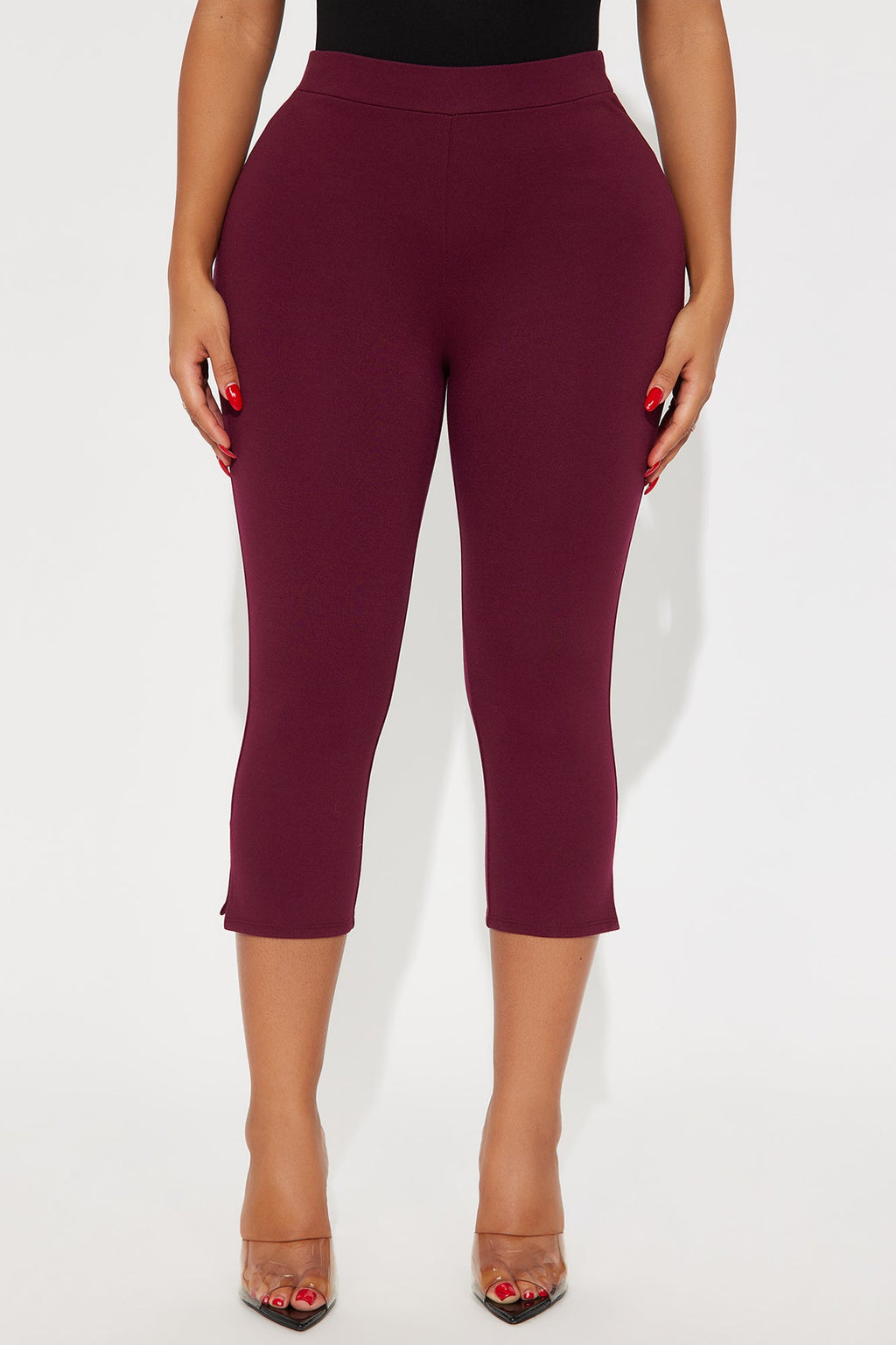 All My Potentials Capri Legging - Burgundy