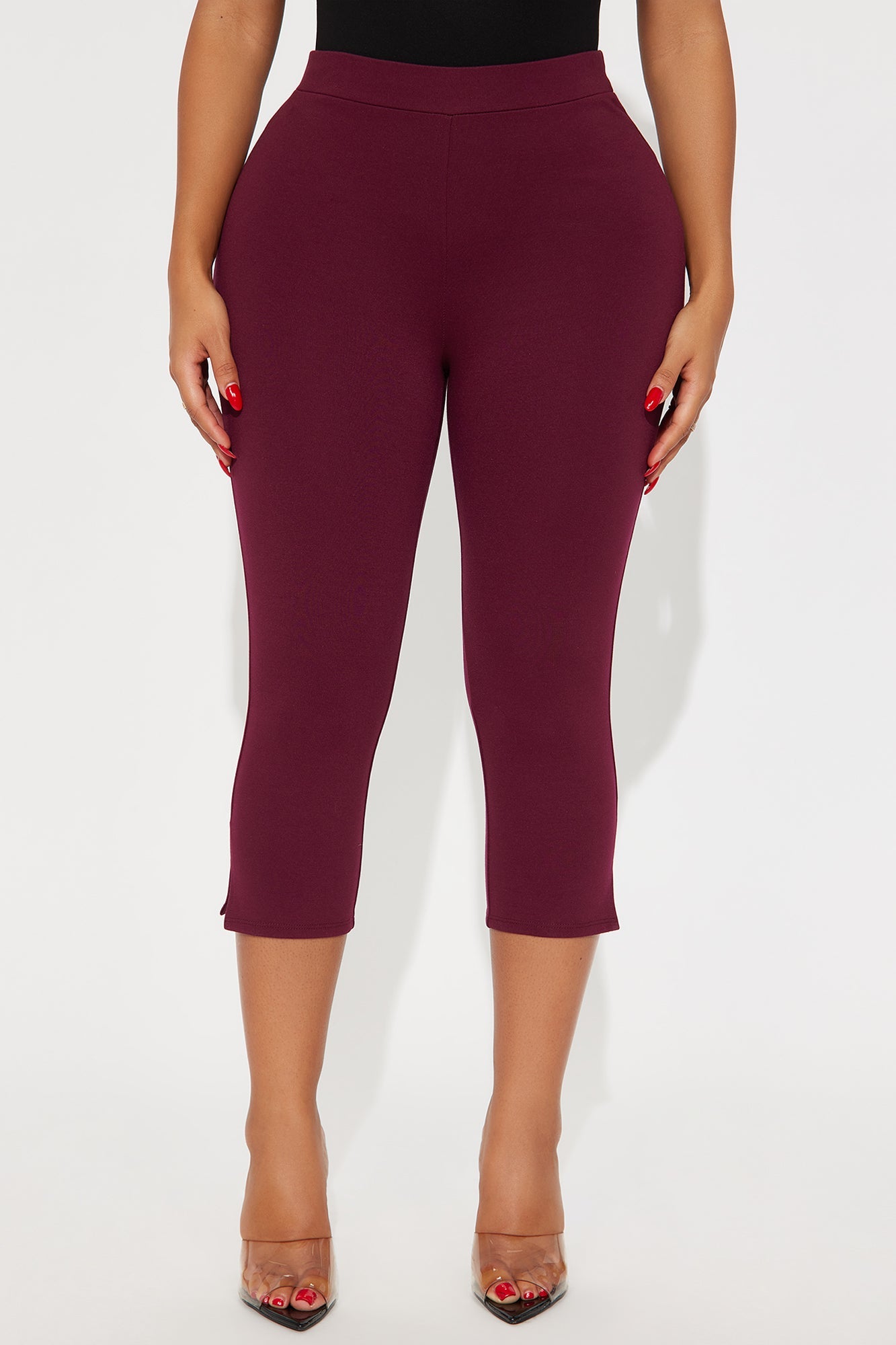 All My Potentials Capri Legging - Burgundy