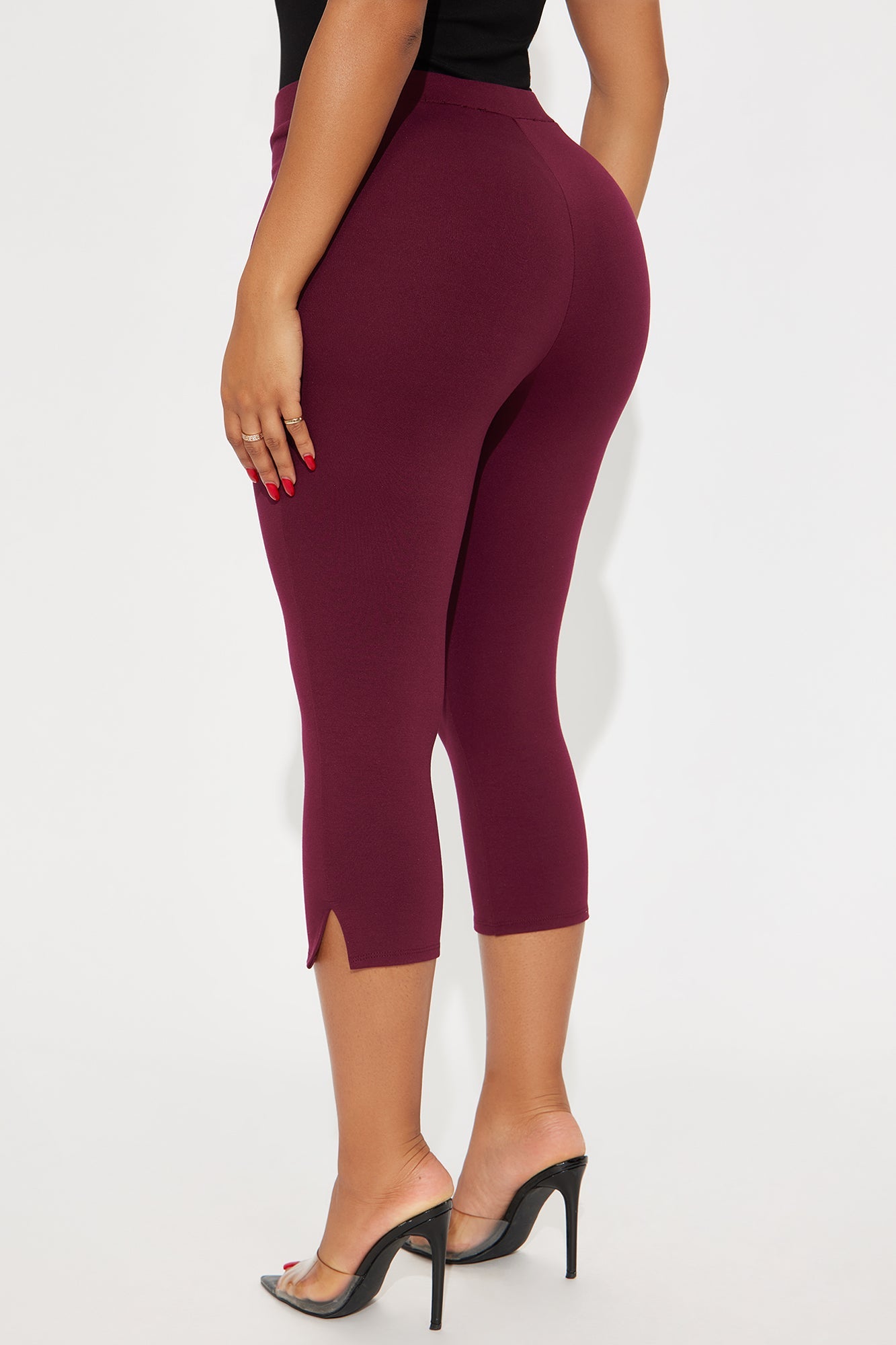 All My Potentials Capri Legging - Burgundy