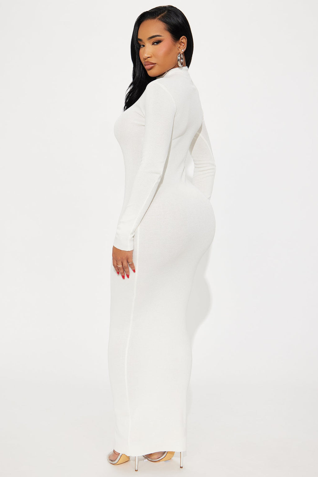 Sweet Haze Sweater Maxi Dress - White