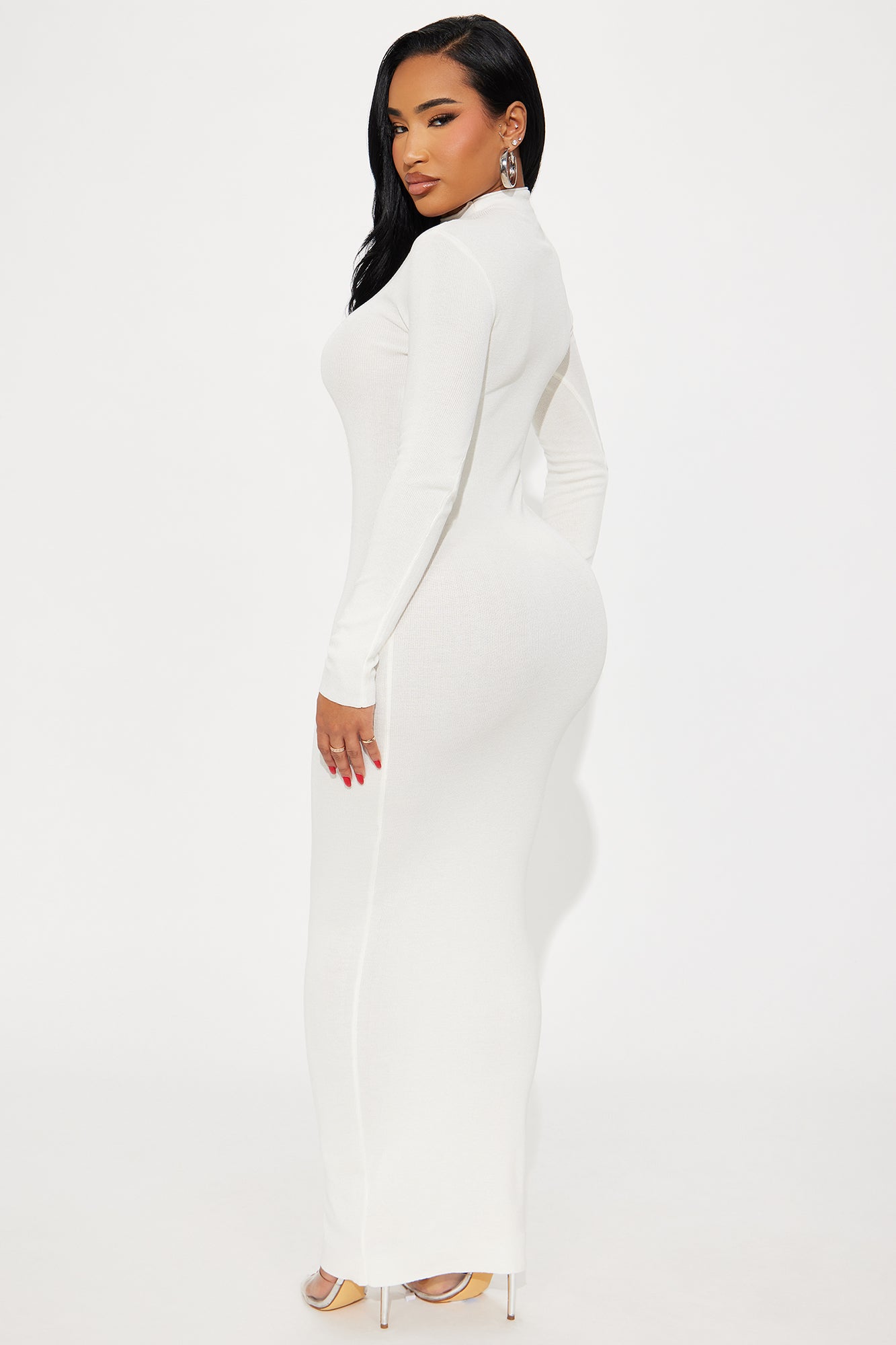 Sweet Haze Sweater Maxi Dress - White