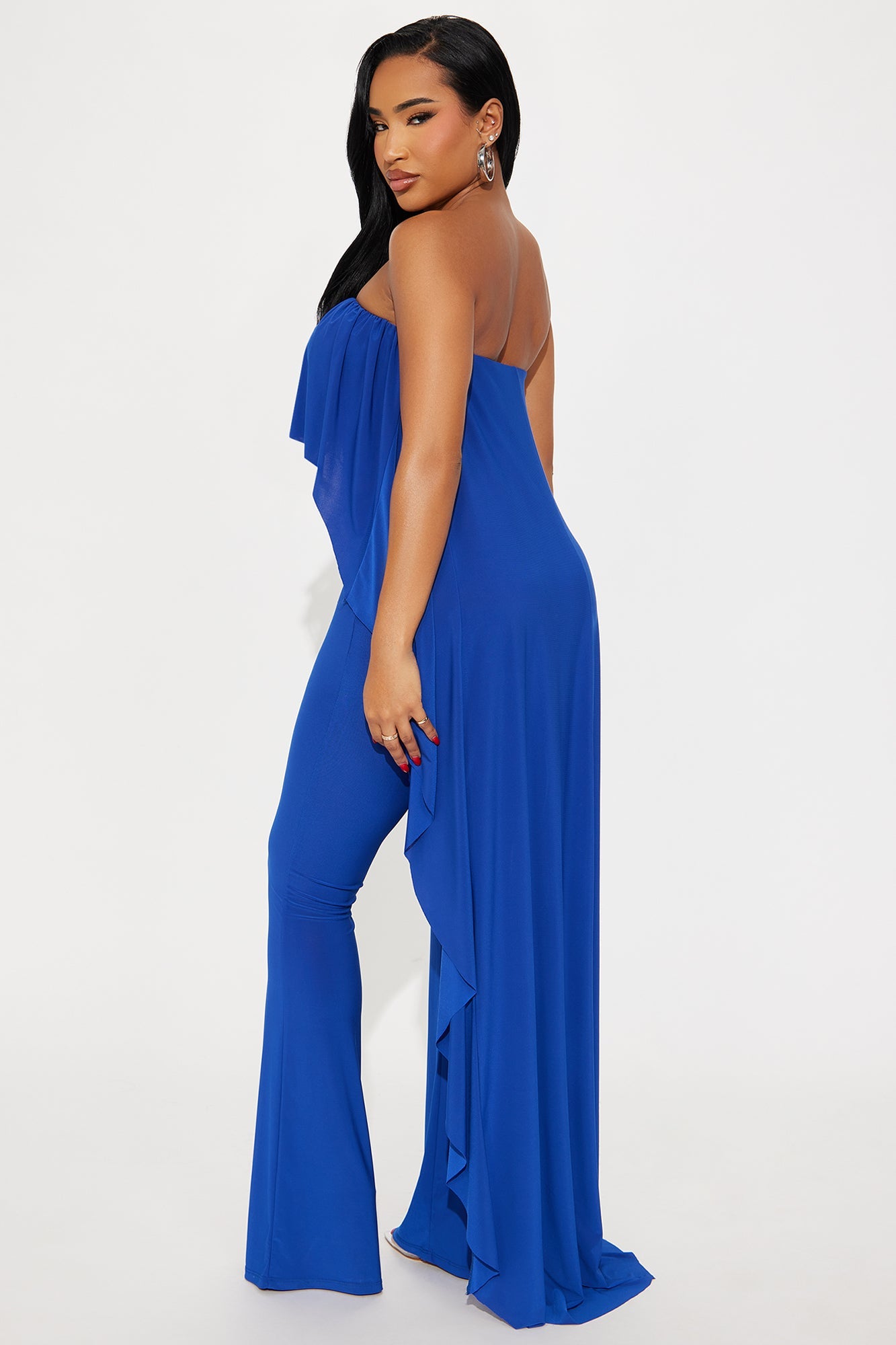 Alicia Strapless Flare Leg Pant Set - Royal